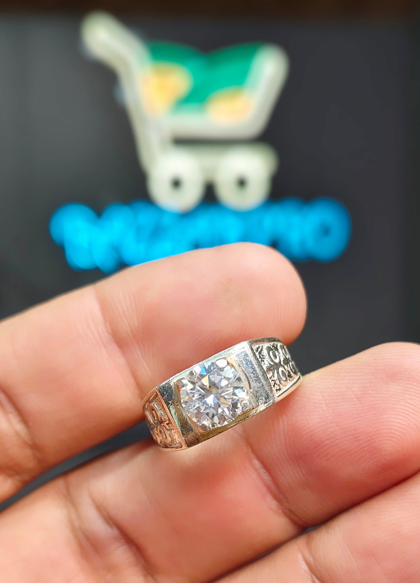 White Moissanite Ring