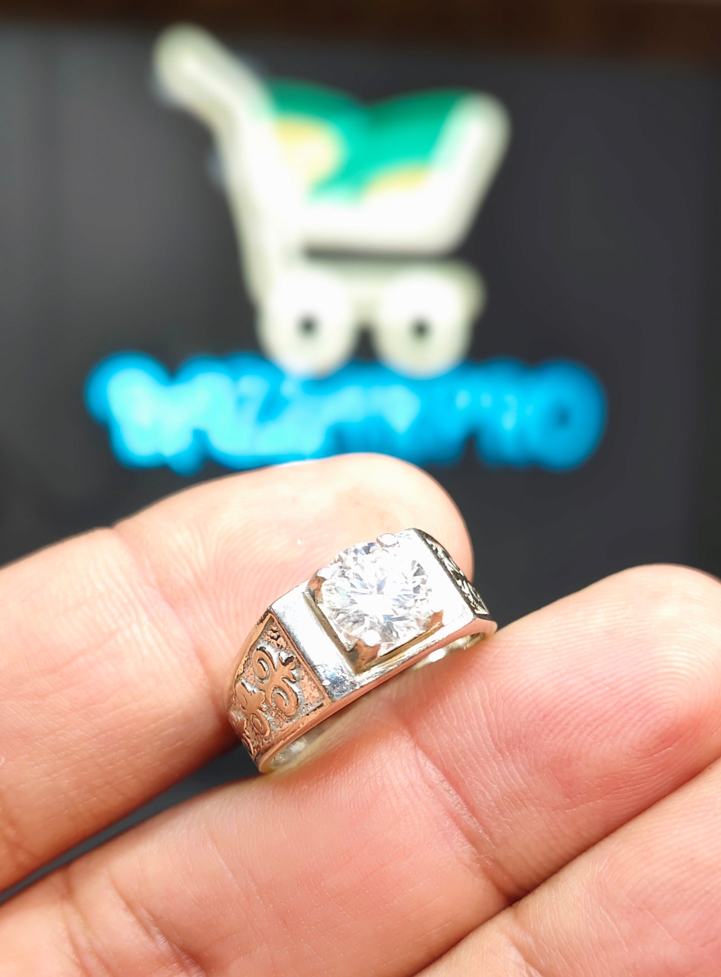 White Moissanite Ring