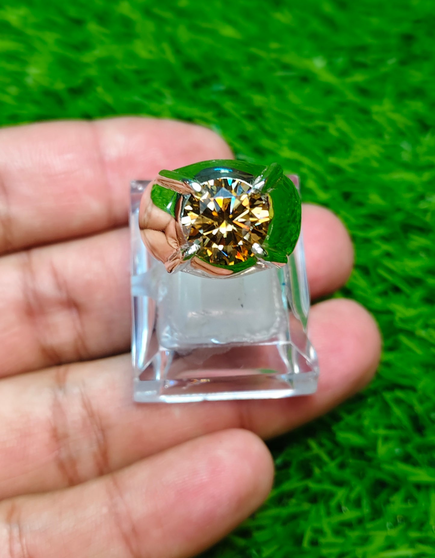 Gold Moissanite Diamond Ring