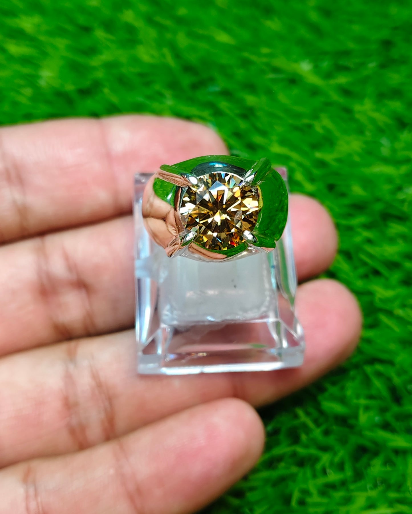 Gold Moissanite Diamond Ring
