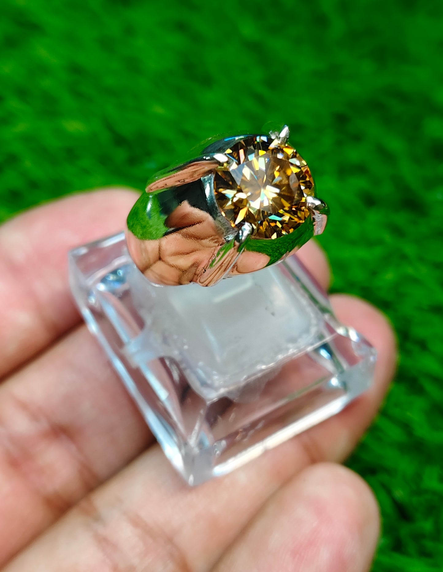 Gold Moissanite Diamond Ring