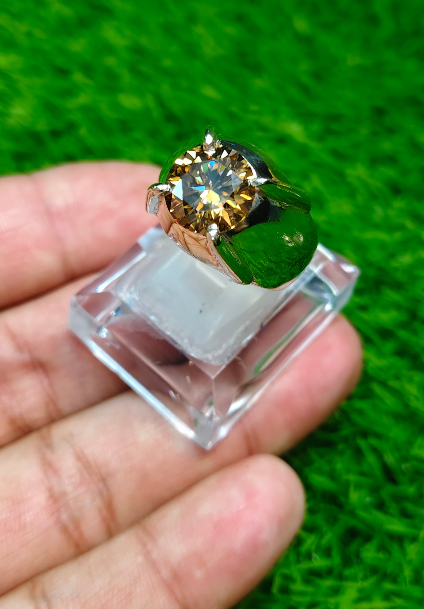 Gold Moissanite Diamond Ring