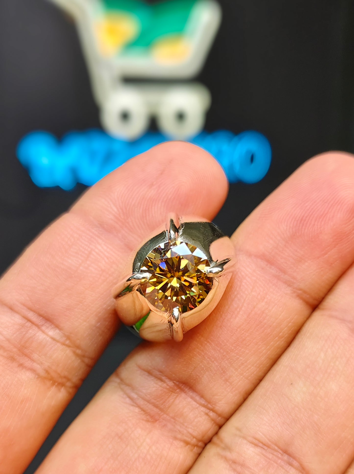 Gold Moissanite Diamond Ring