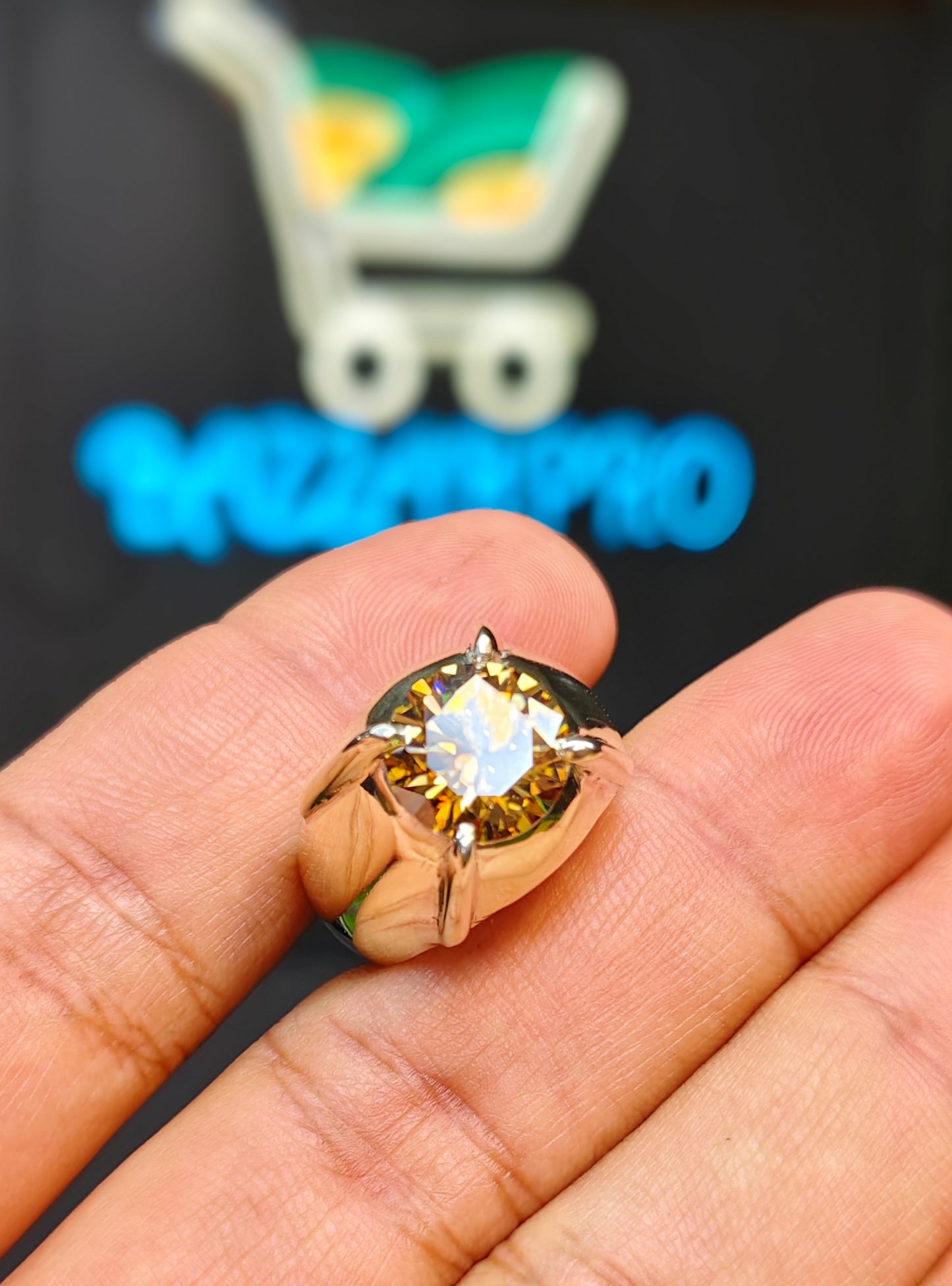 Gold Moissanite Diamond Ring