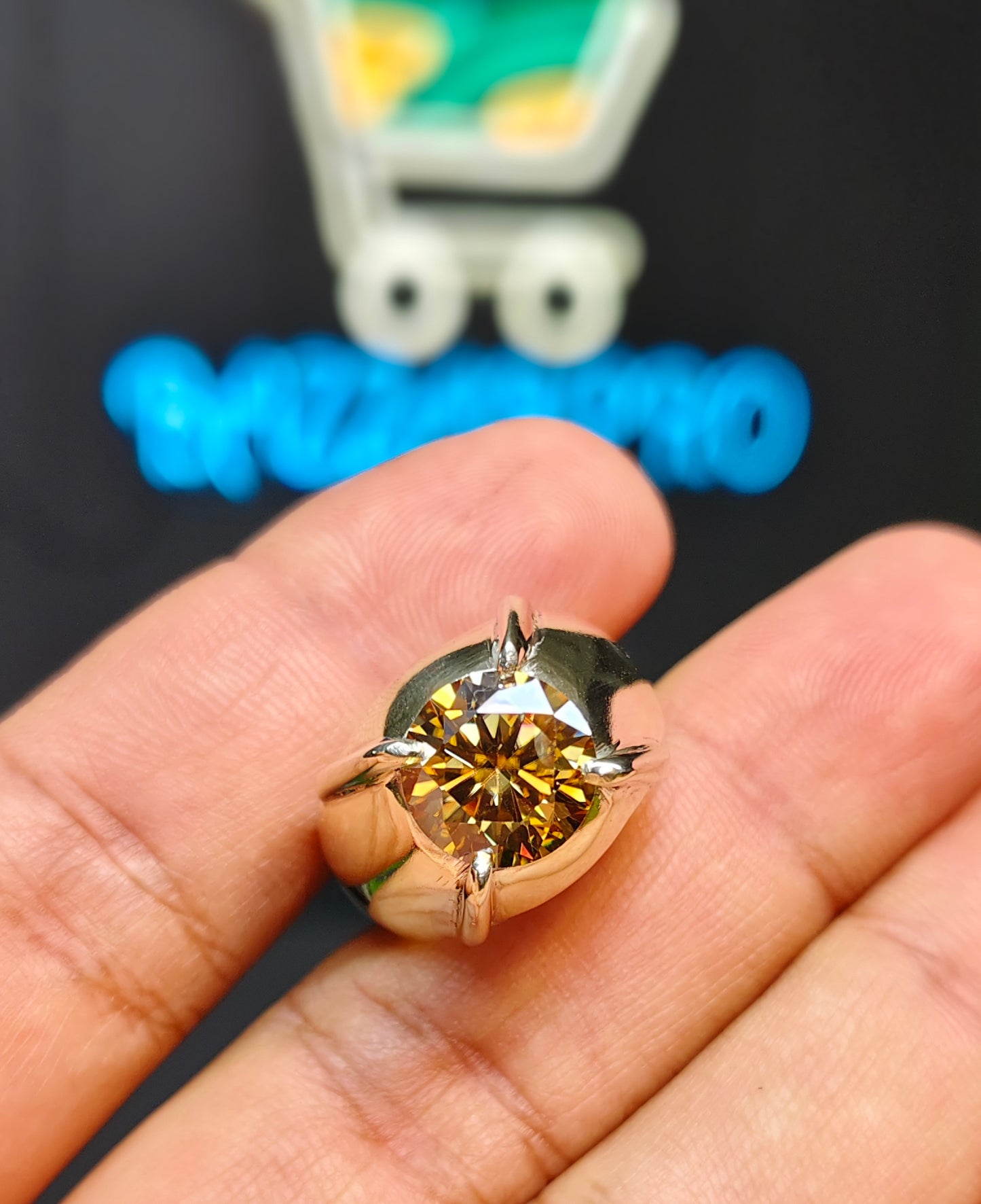 Gold Moissanite Diamond Ring