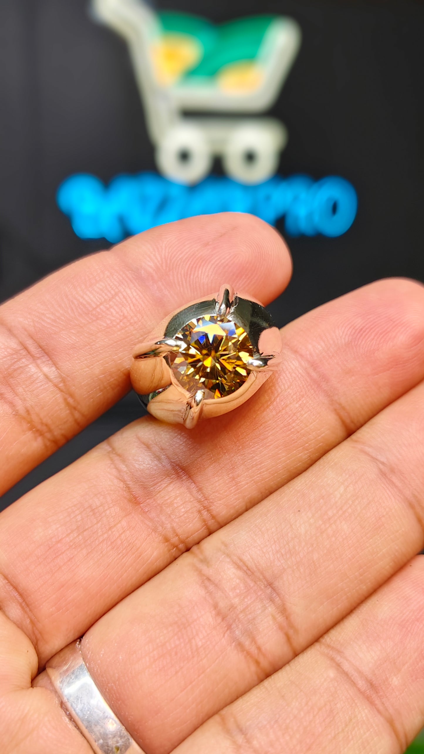 Gold Moissanite Diamond Ring