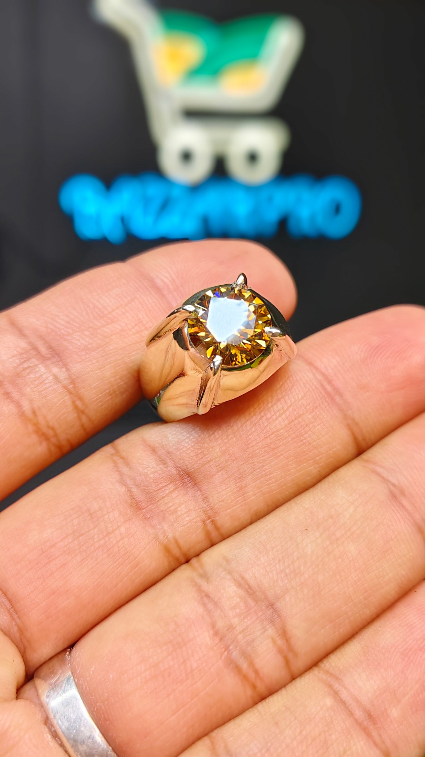 Gold Moissanite Diamond Ring