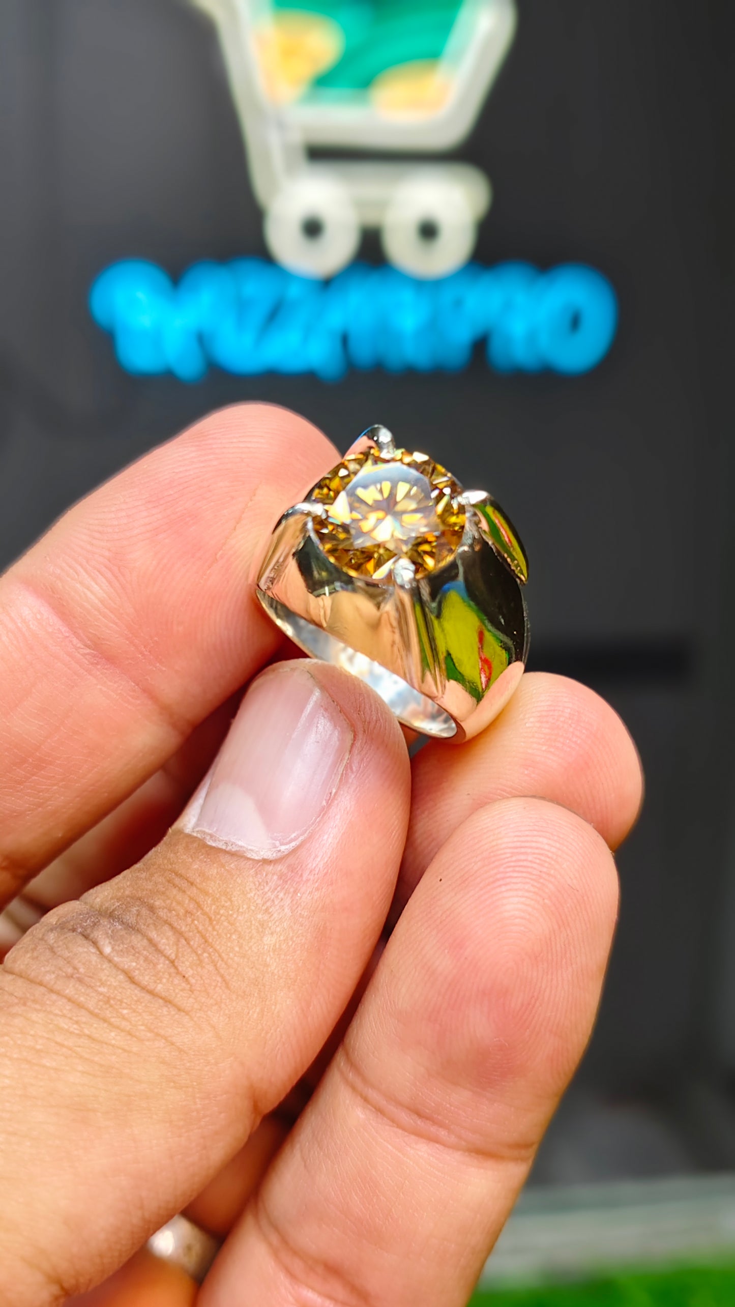 Gold Moissanite Diamond Ring
