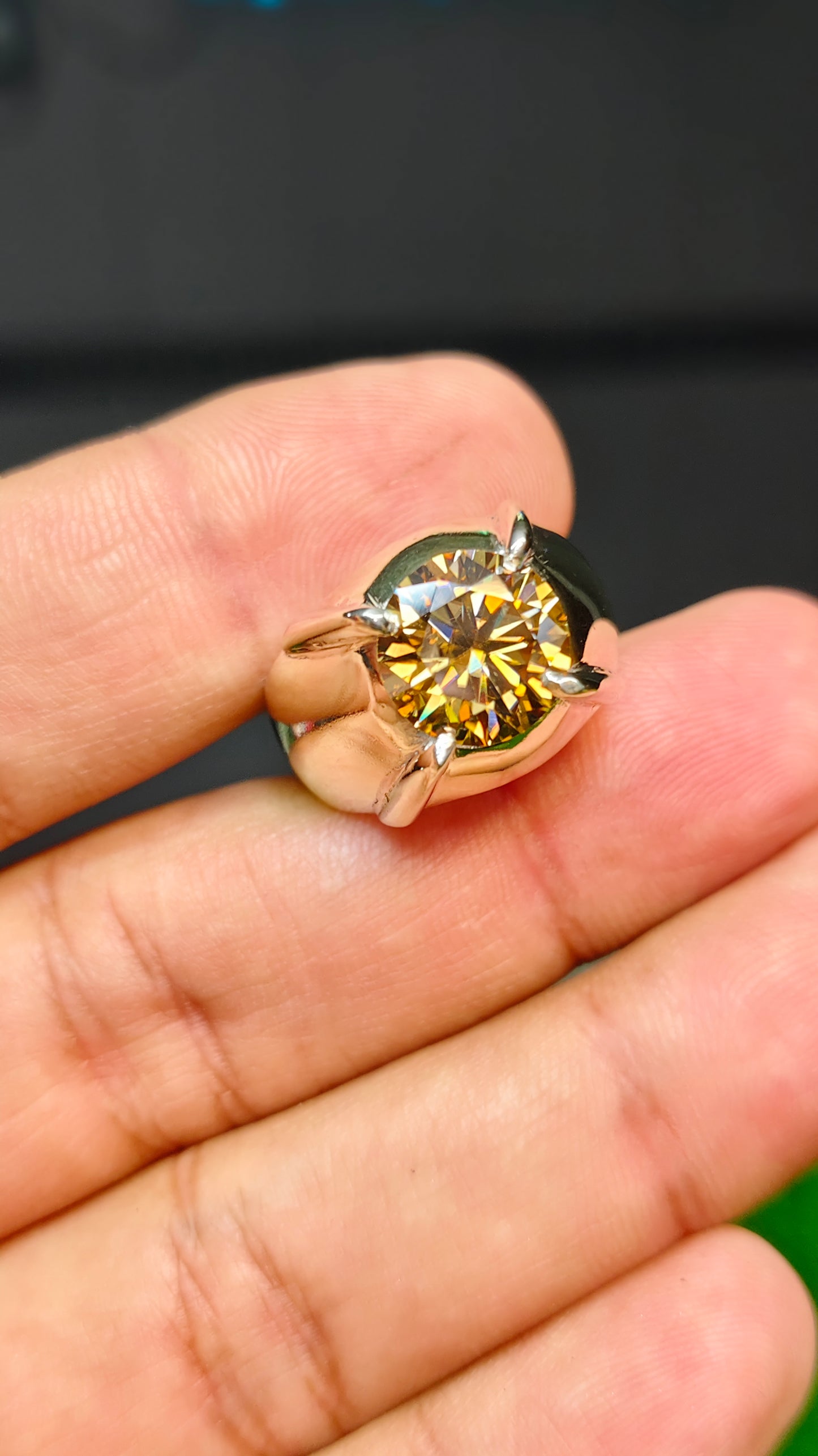 Gold Moissanite Diamond Ring