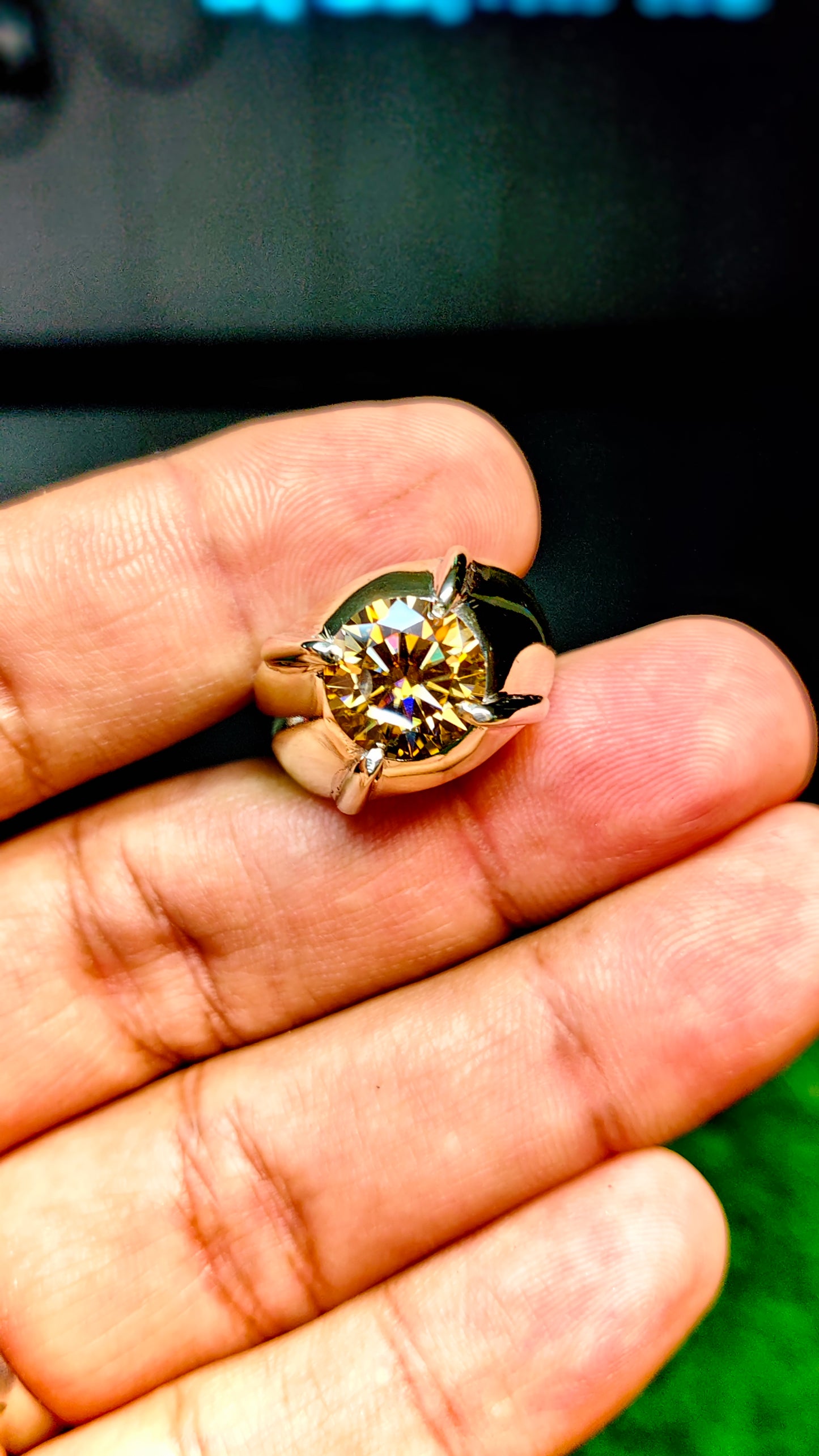 Gold Moissanite Diamond Ring
