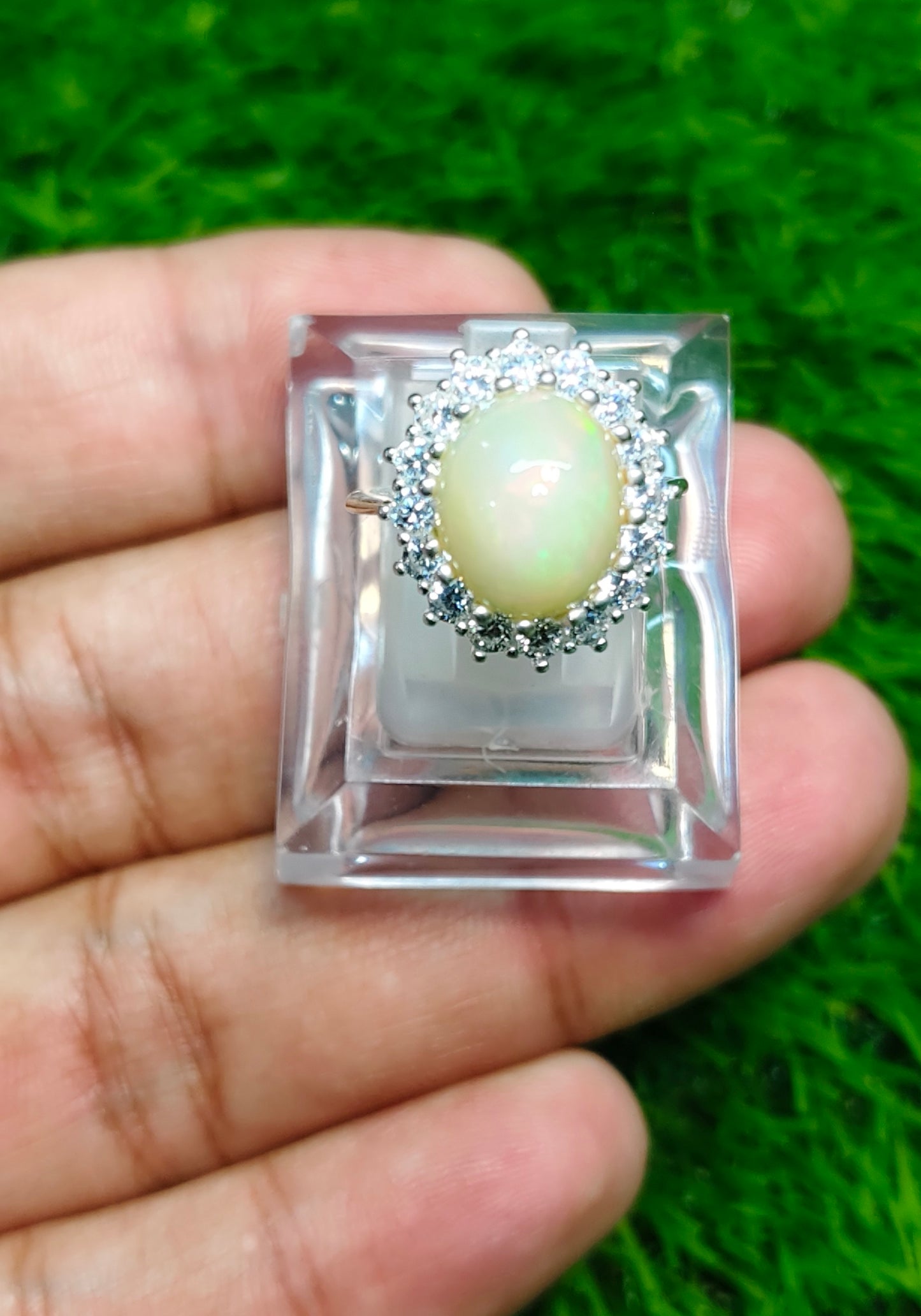 White Opal Ring