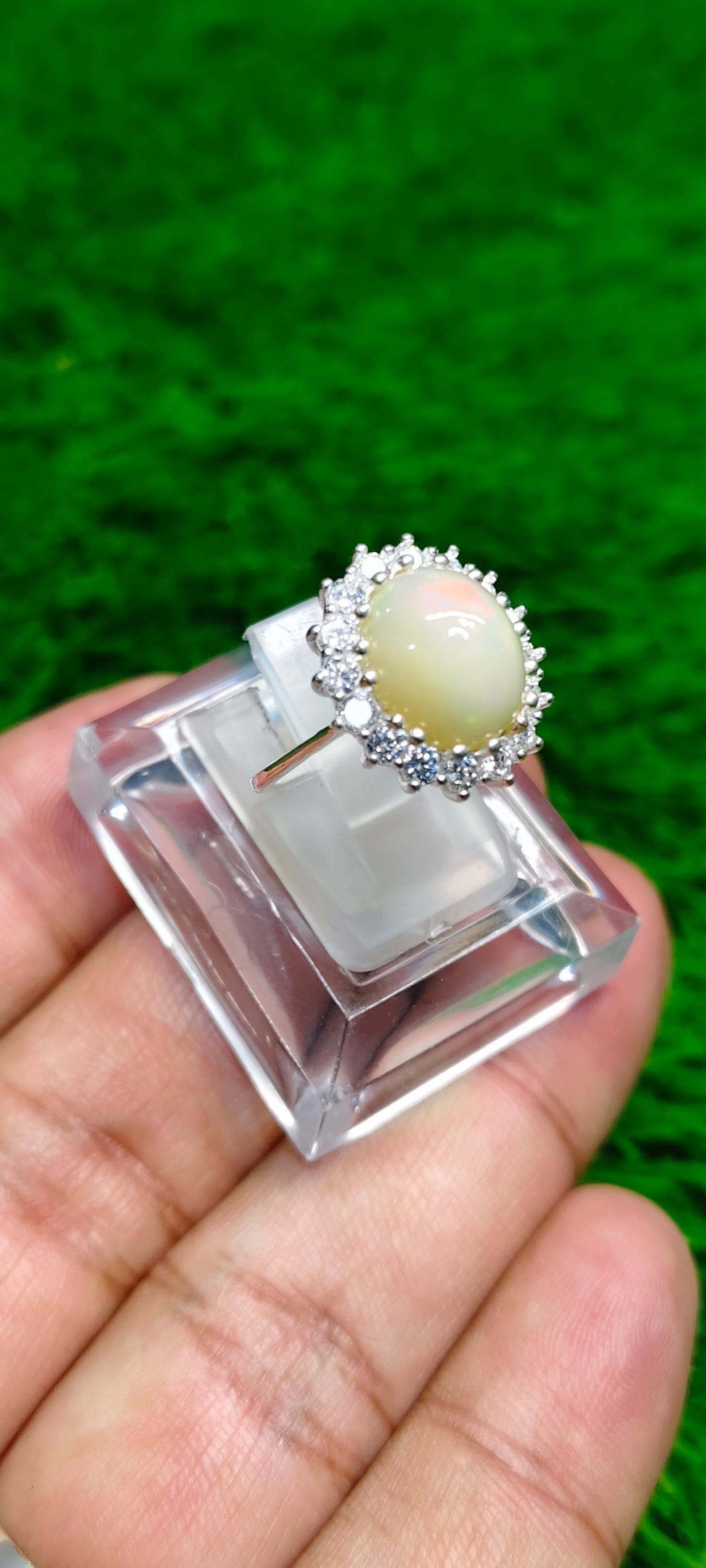 White Opal Ring
