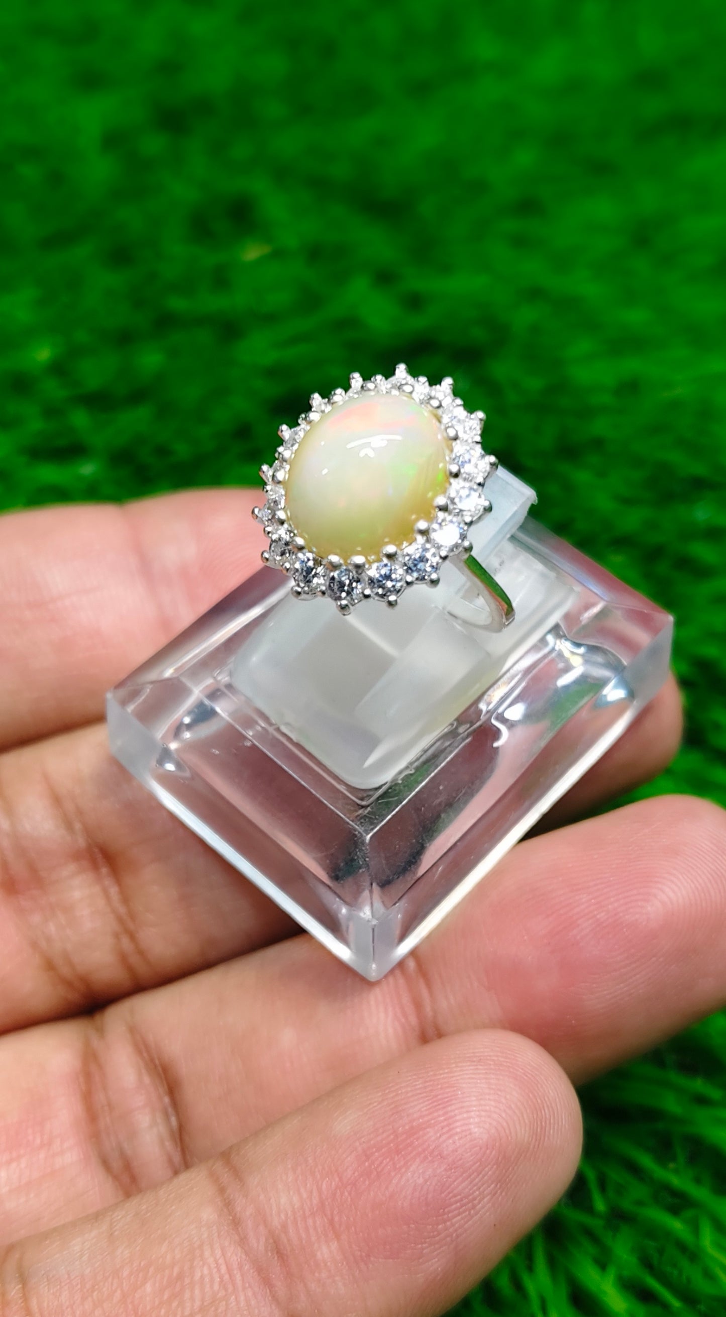White Opal Ring