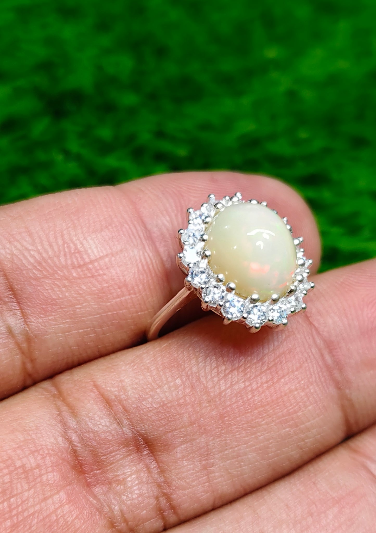 White Opal Ring
