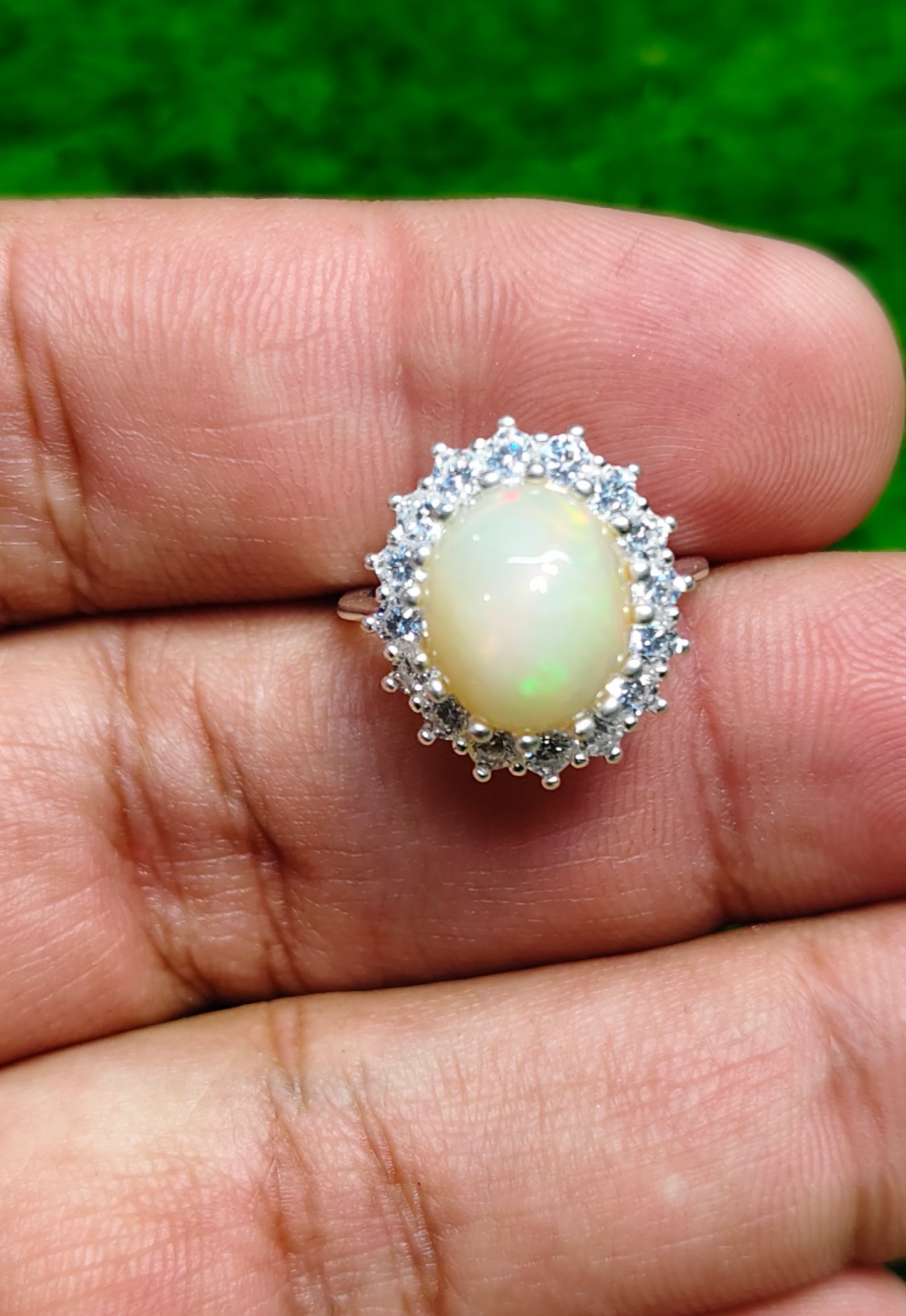 White Opal Ring