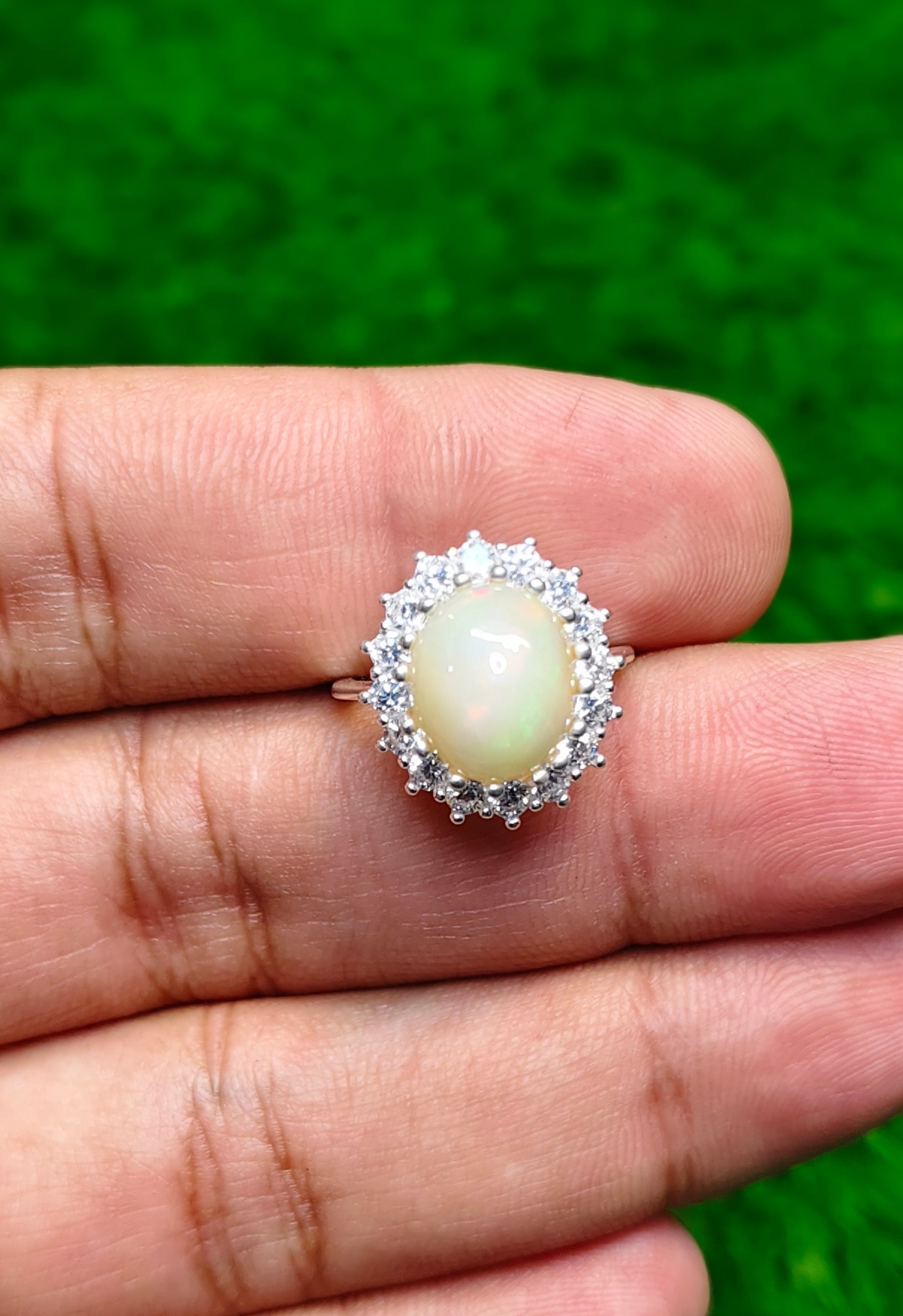 White Opal Ring