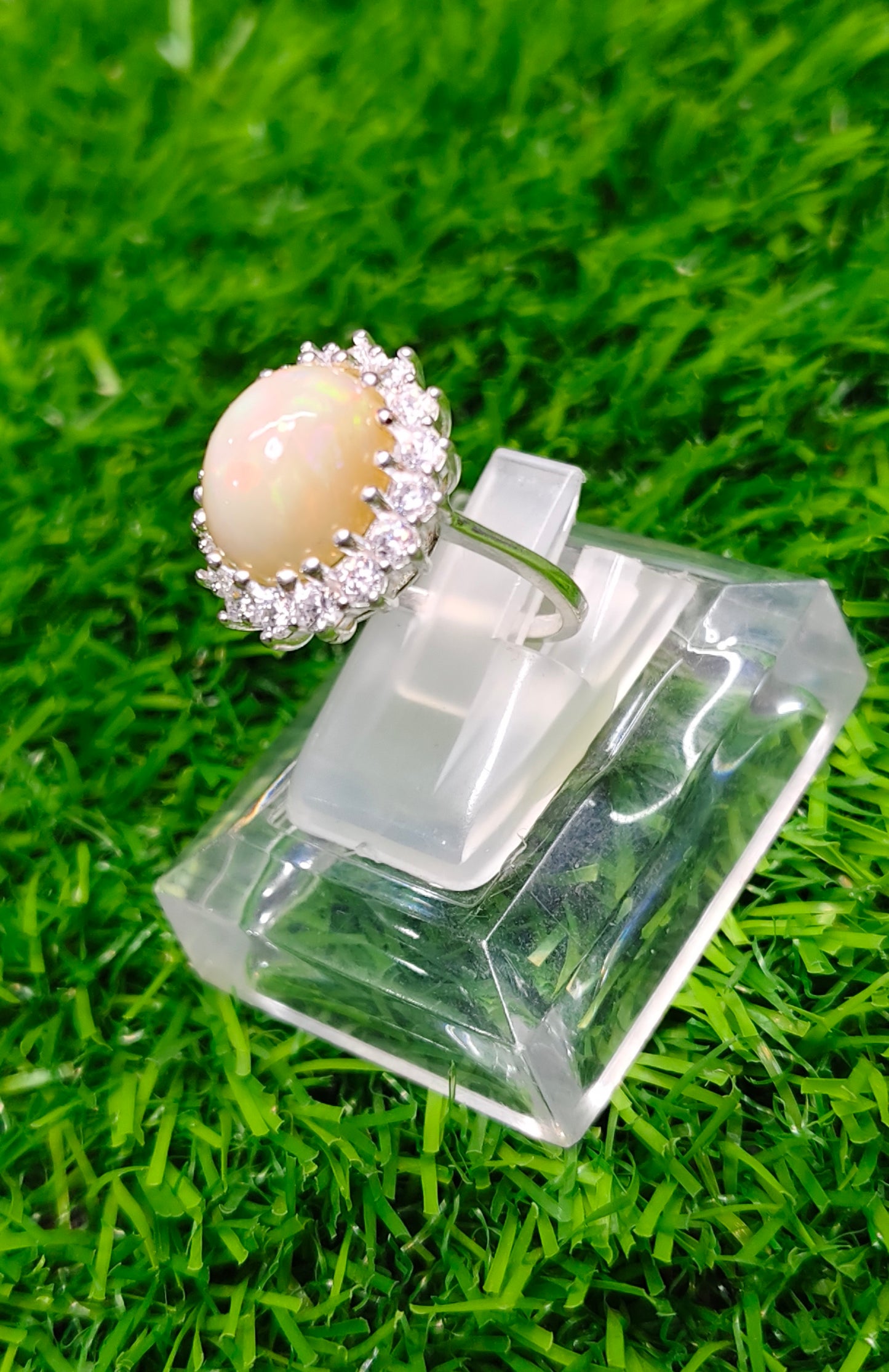 White Opal Ring