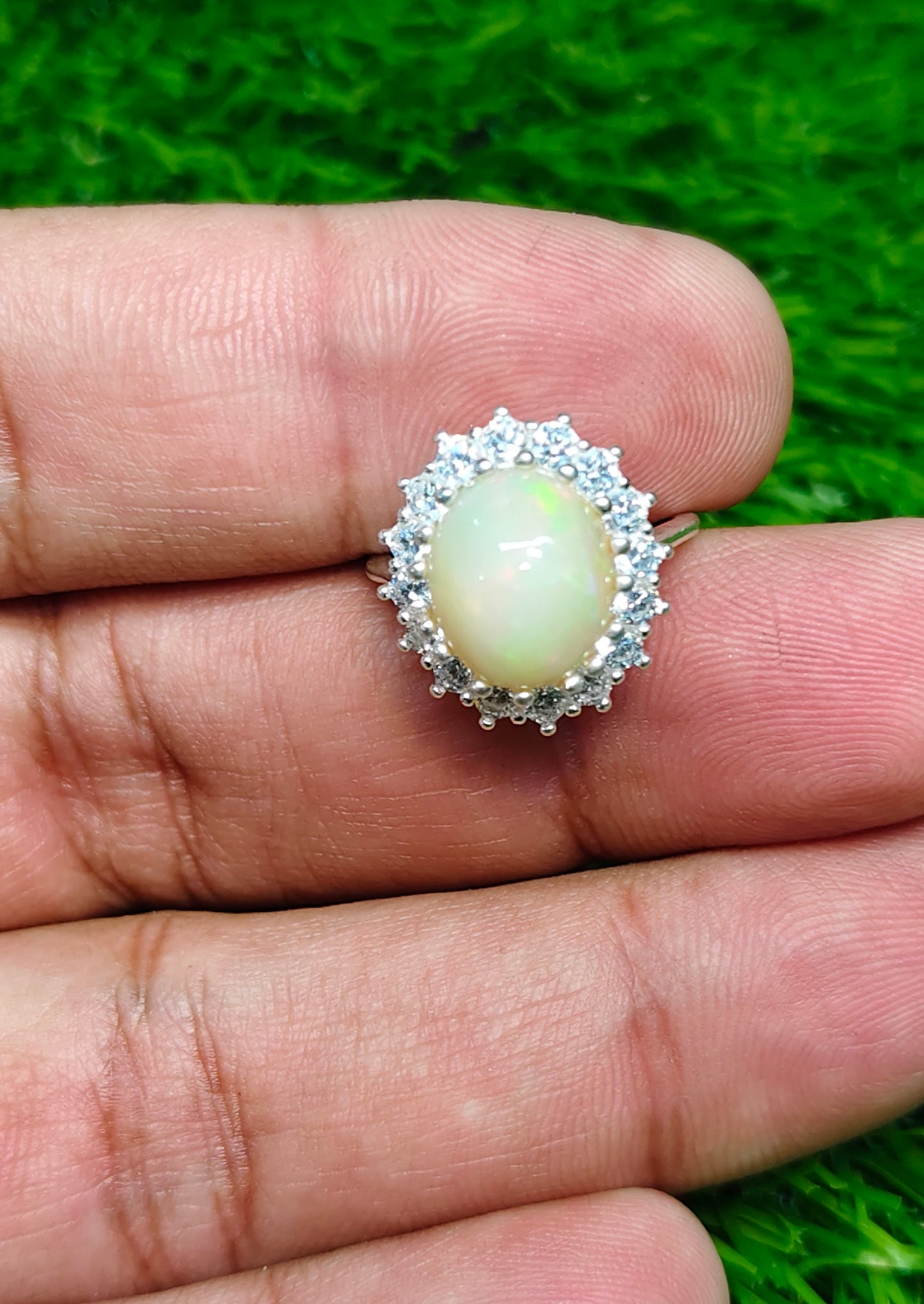 White Opal Ring
