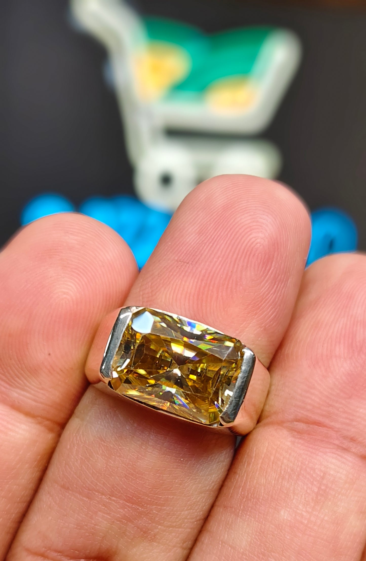 Gold Moissanite Diamond