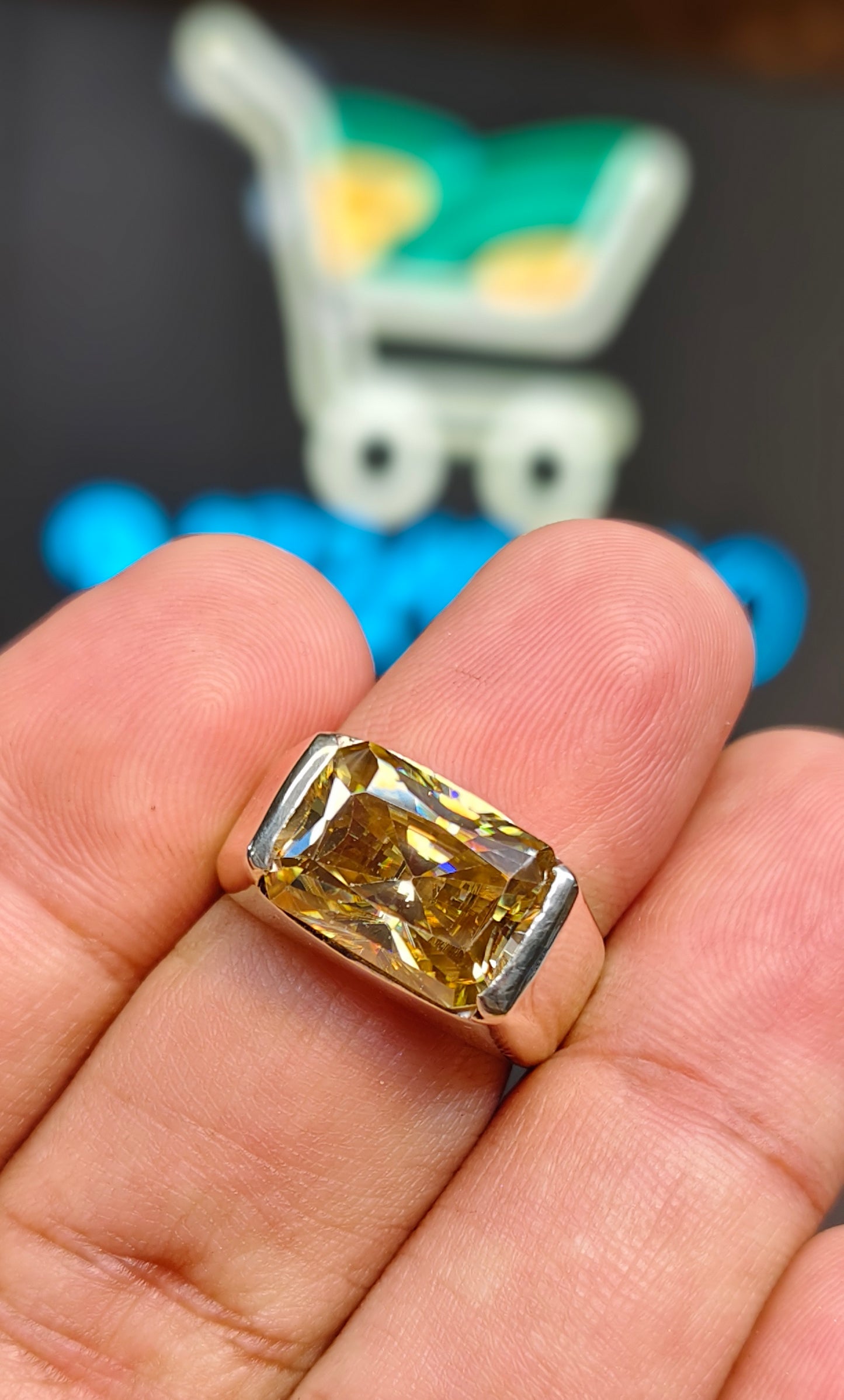 Gold Moissanite Diamond
