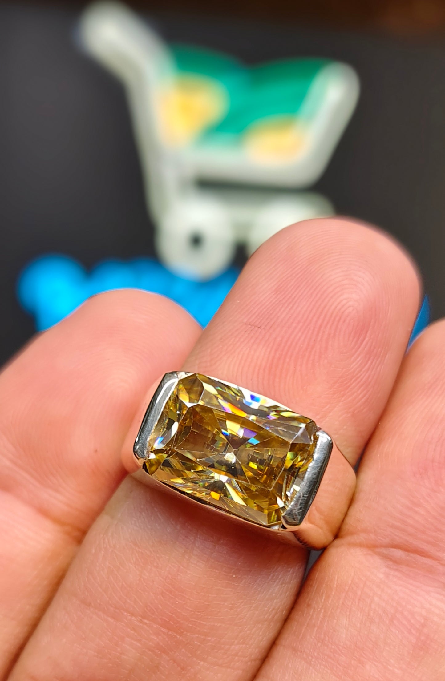 Gold Moissanite Diamond