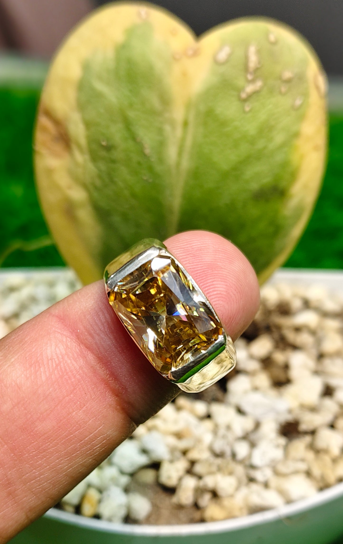 Gold Moissanite Diamond