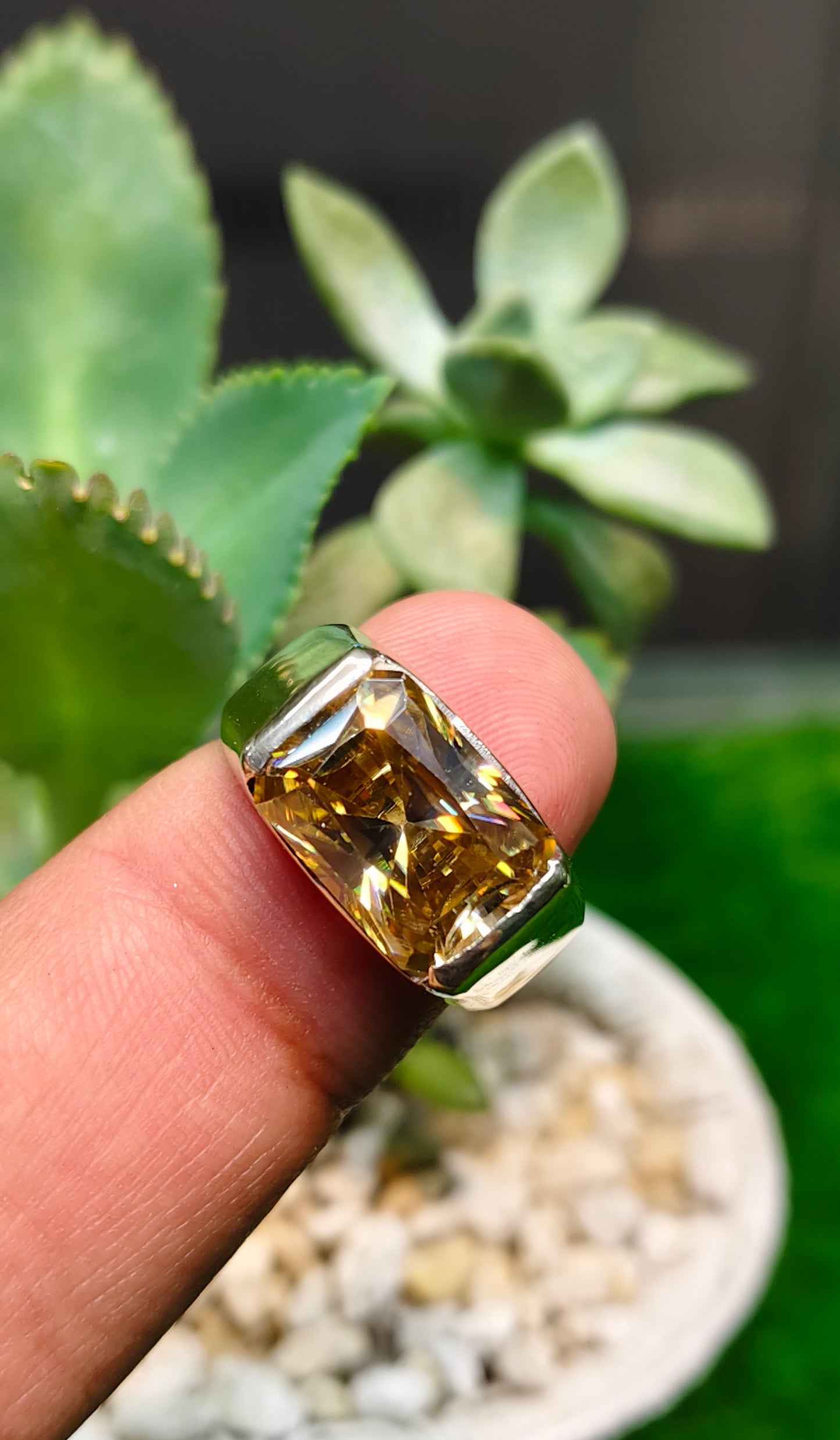 Gold Moissanite Diamond