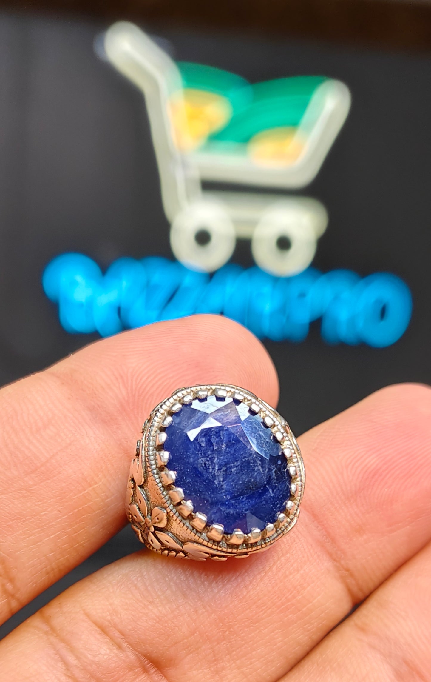 Dark Blue Sapphire Ring