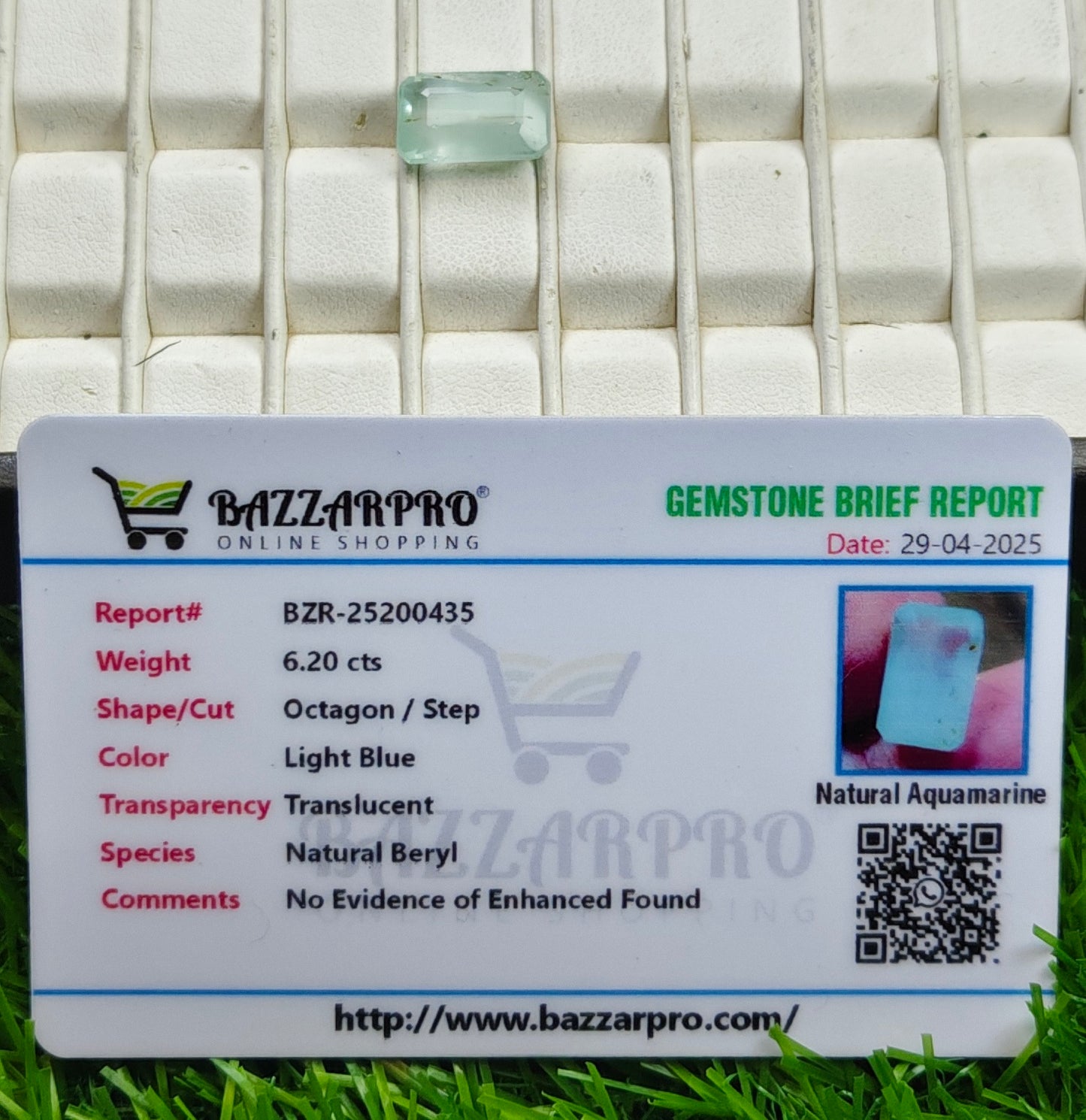 Aquamarine With Lab Certificate