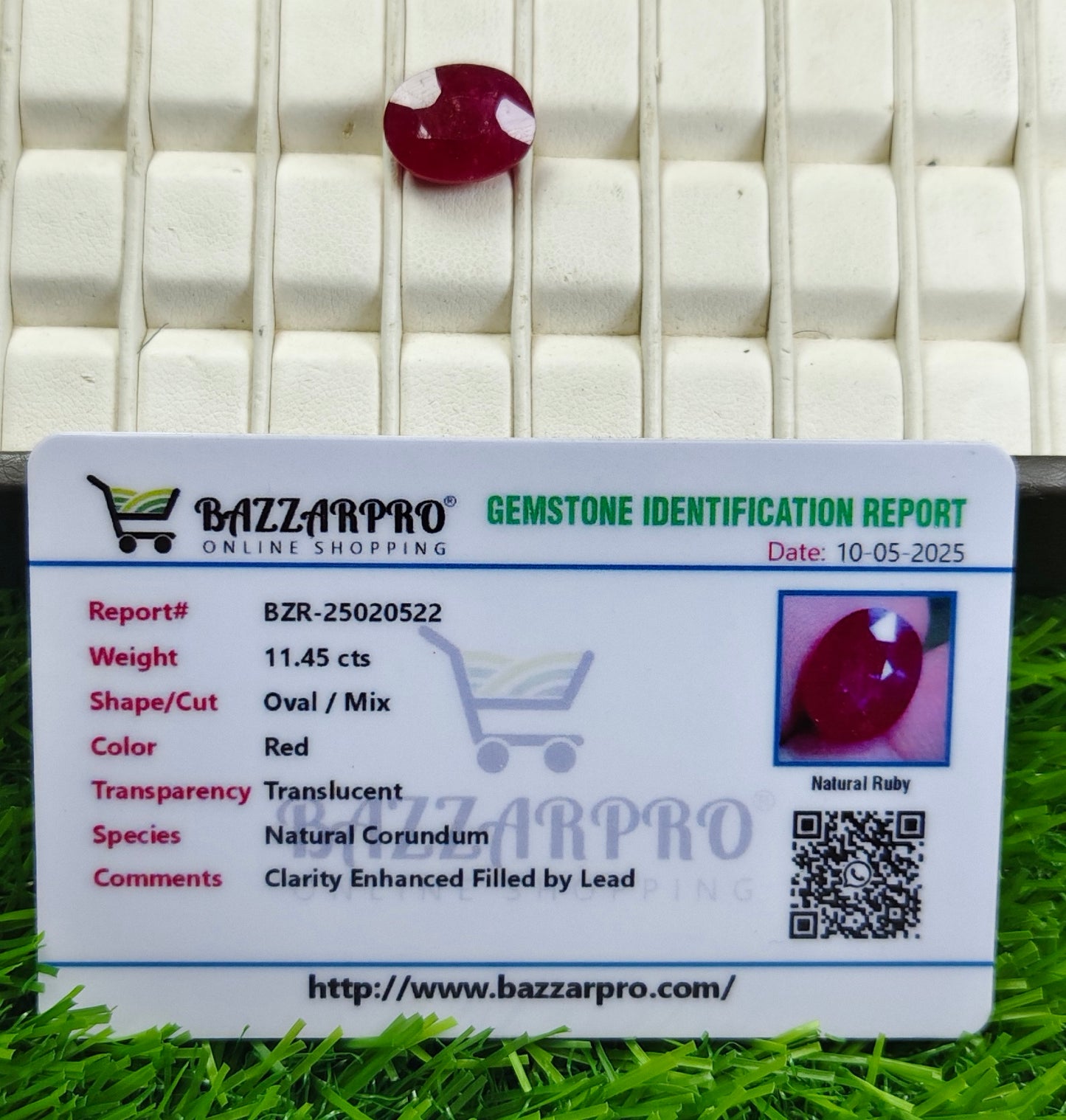 Premium Ruby With Lab certificate