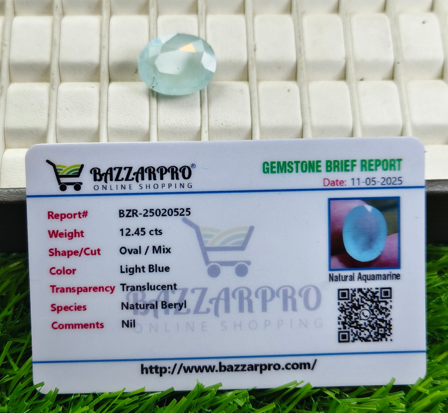 Premium Aquamarine With Lab certificate