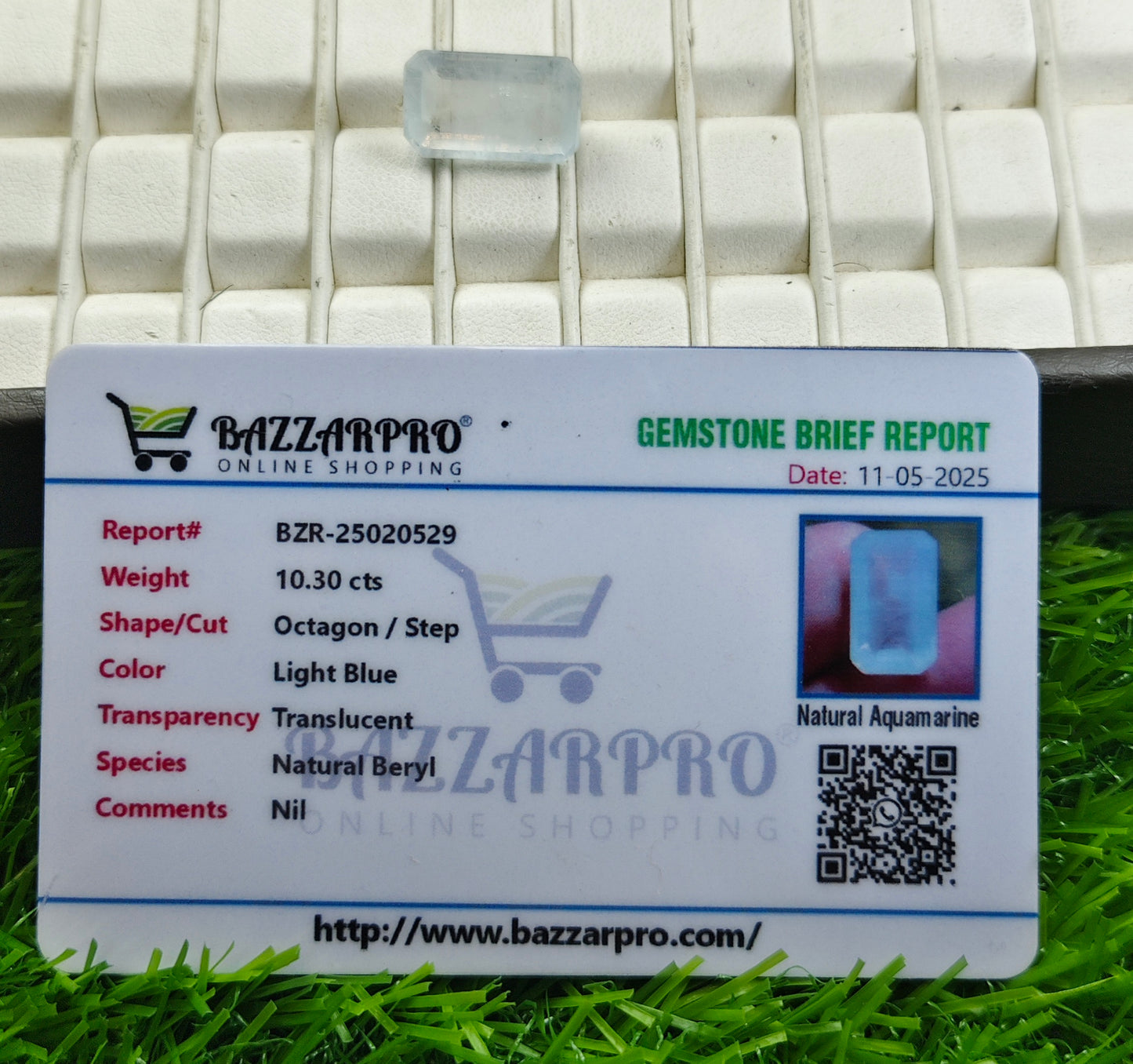 Premium Aquamarine With Lab certificate