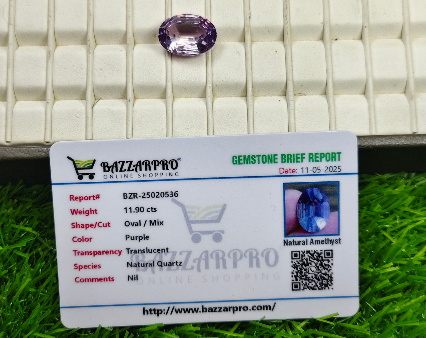 Laser Cutting Amethyst With Lab certificate