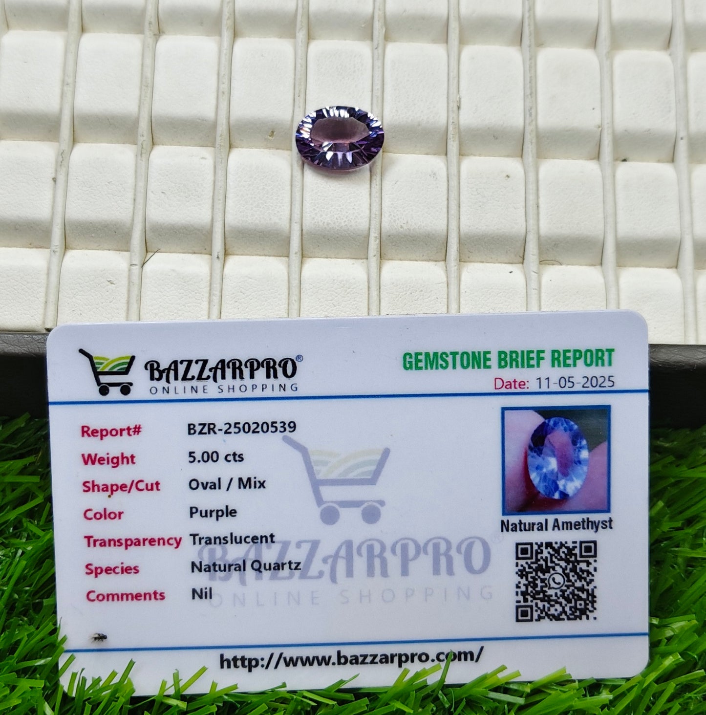 Laser Cutting Amethyst With Lab certificate