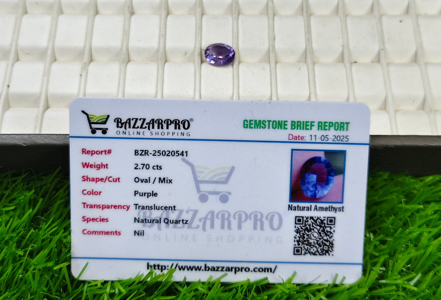 Laser Cutting Amethyst With Lab certificate