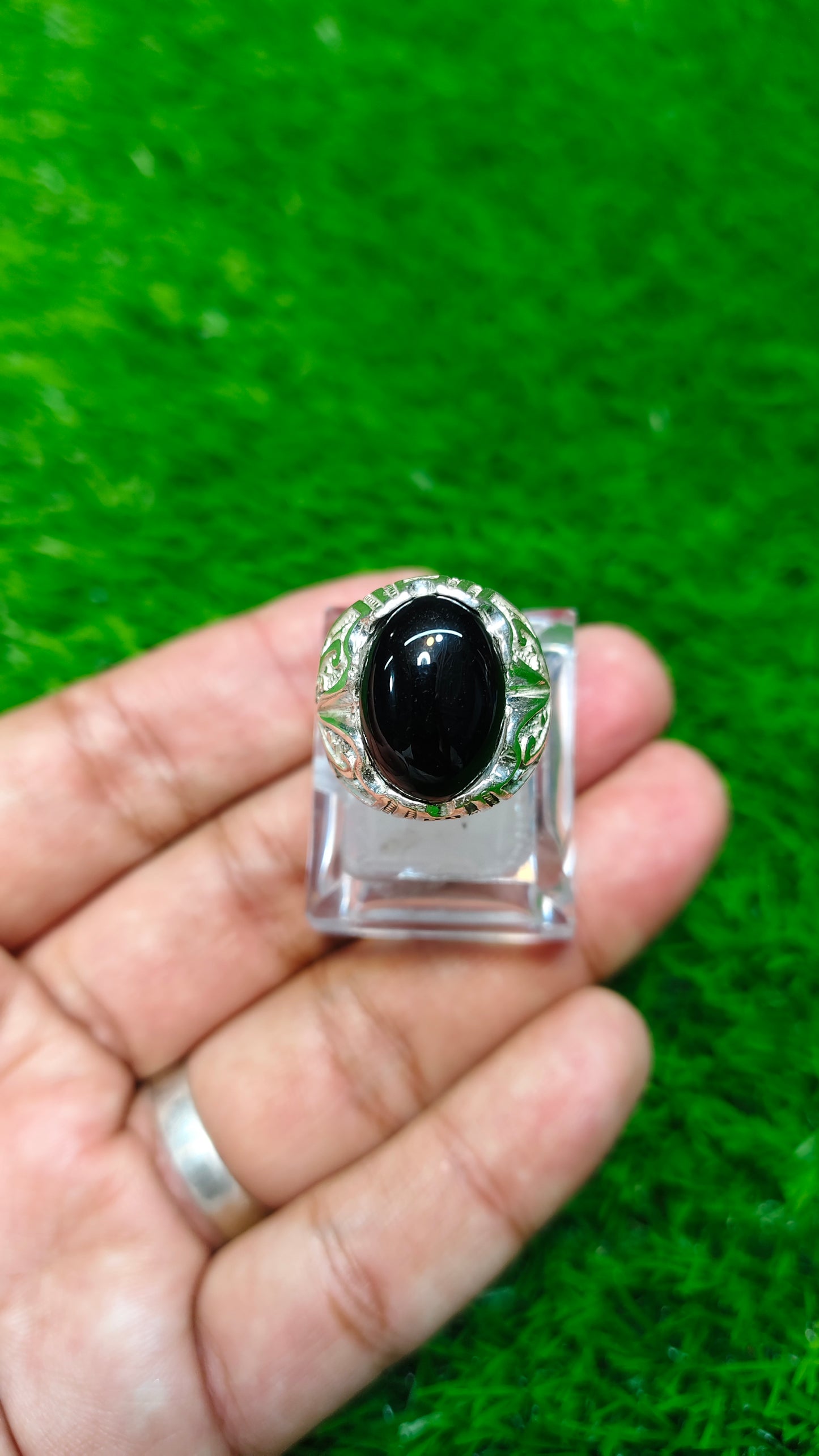 Black Yamni Aqeeq Ring