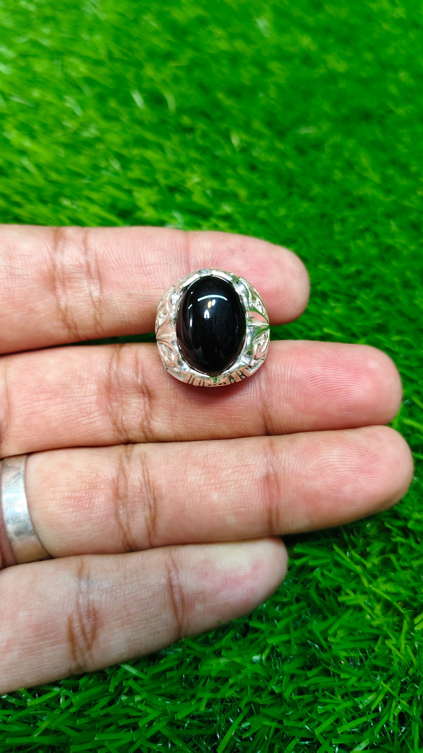 Black Yamni Aqeeq Ring