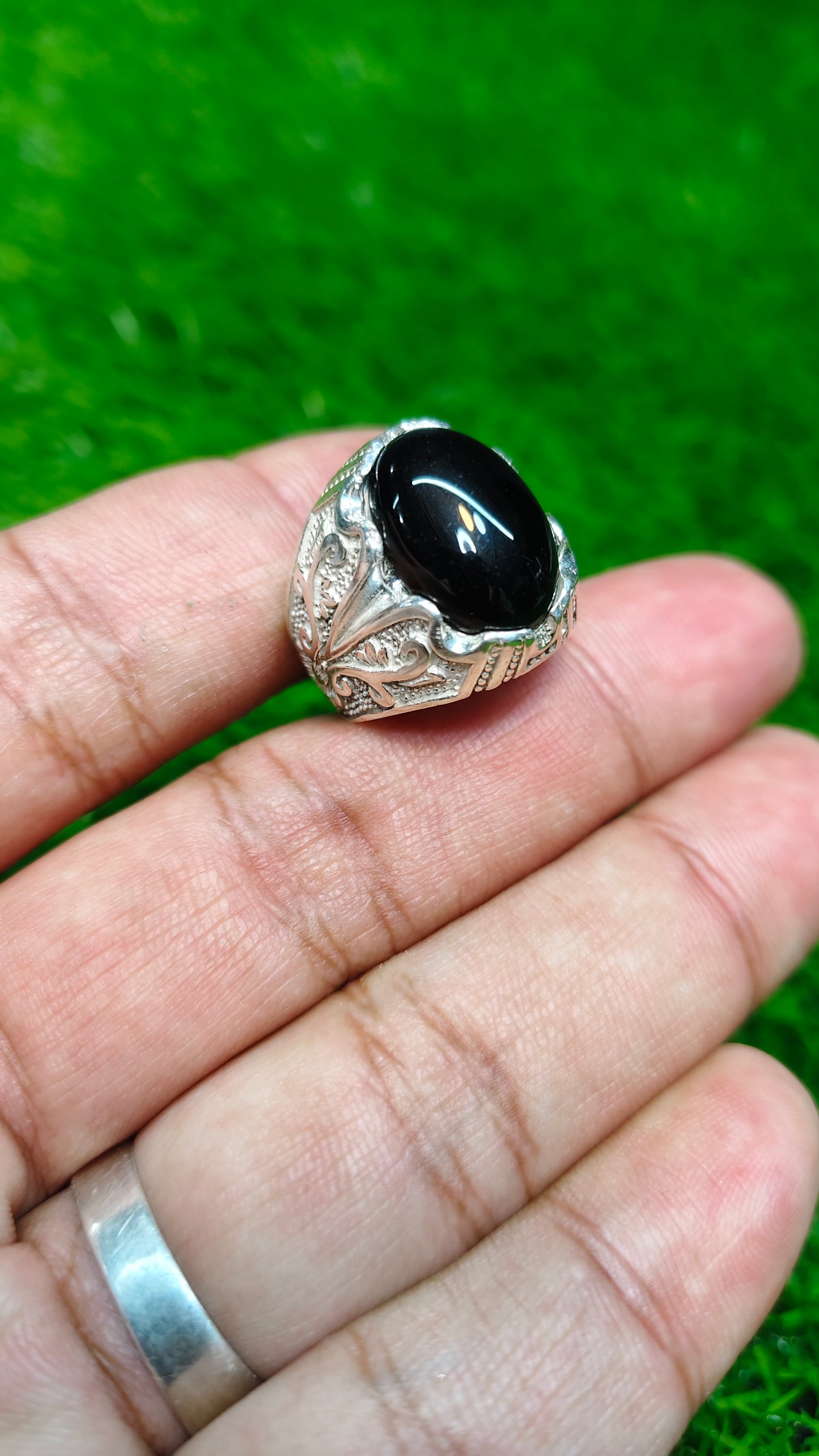 Black Yamni Aqeeq Ring