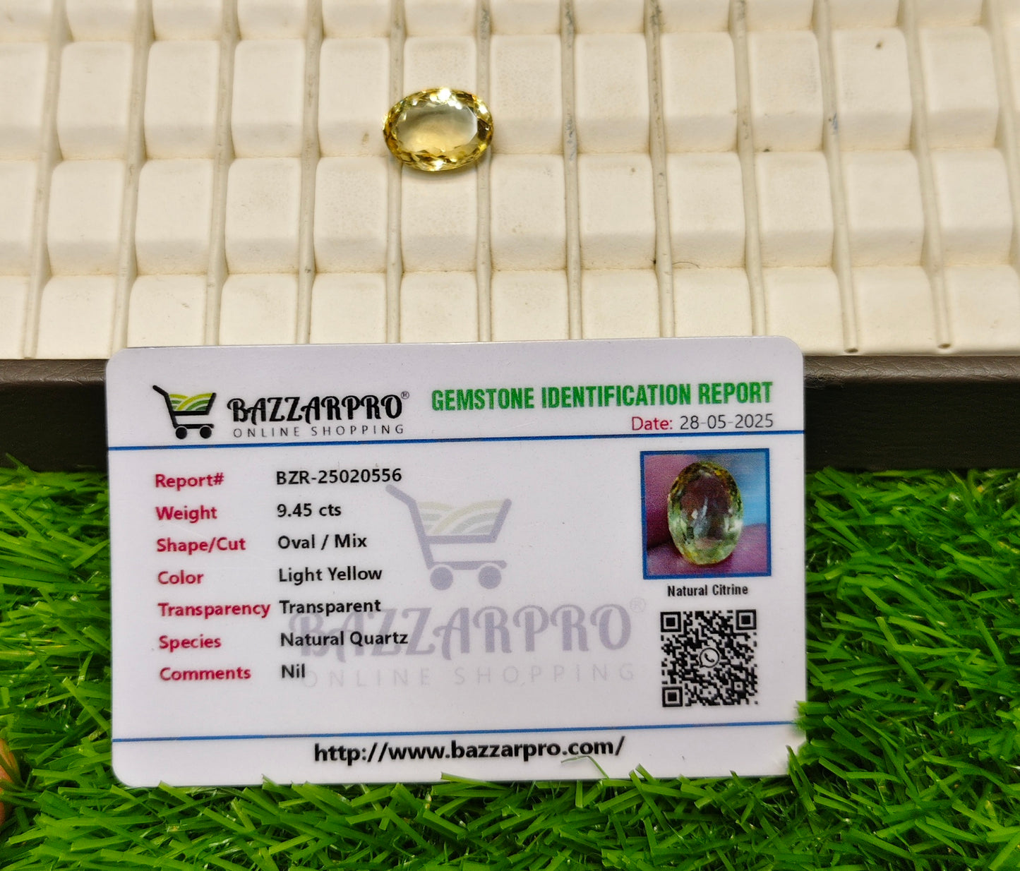 Citrine With lab certificate