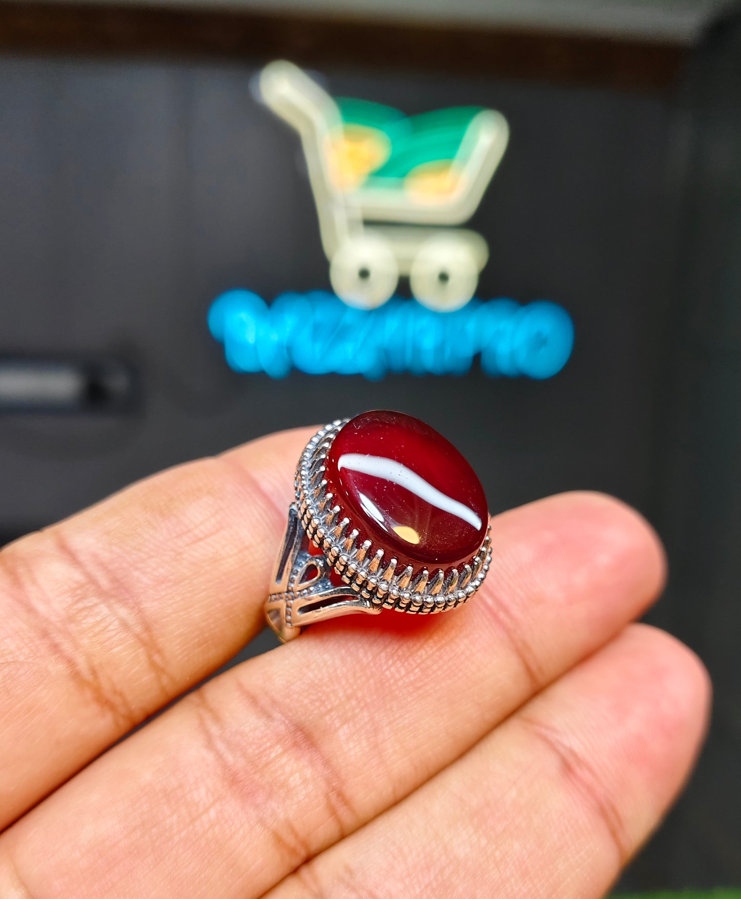 Yamni Aqeeq Ring