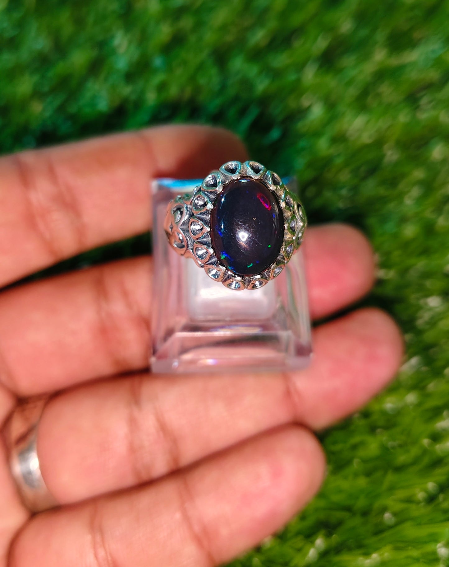 Black opal Ring