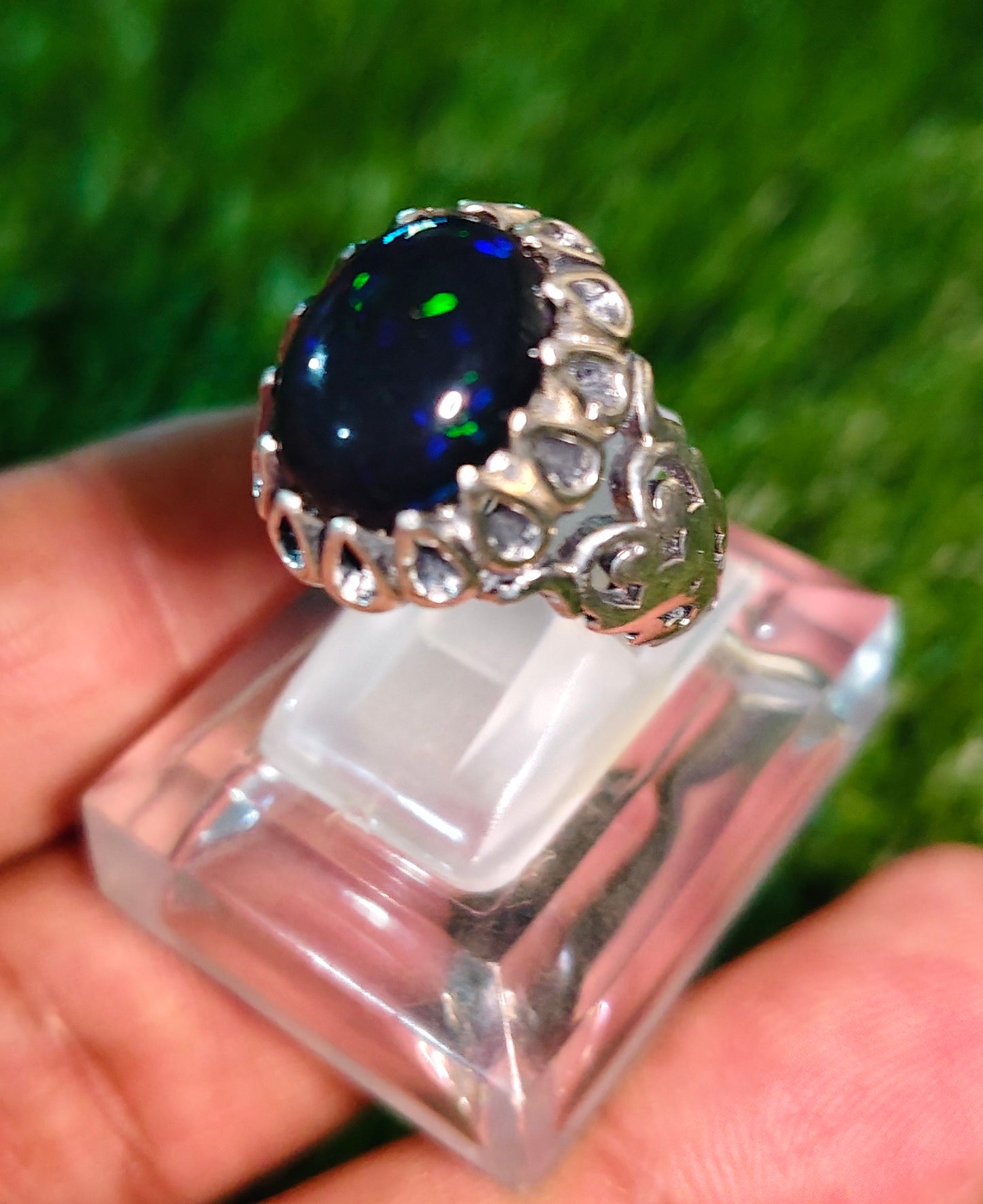 Black opal Ring
