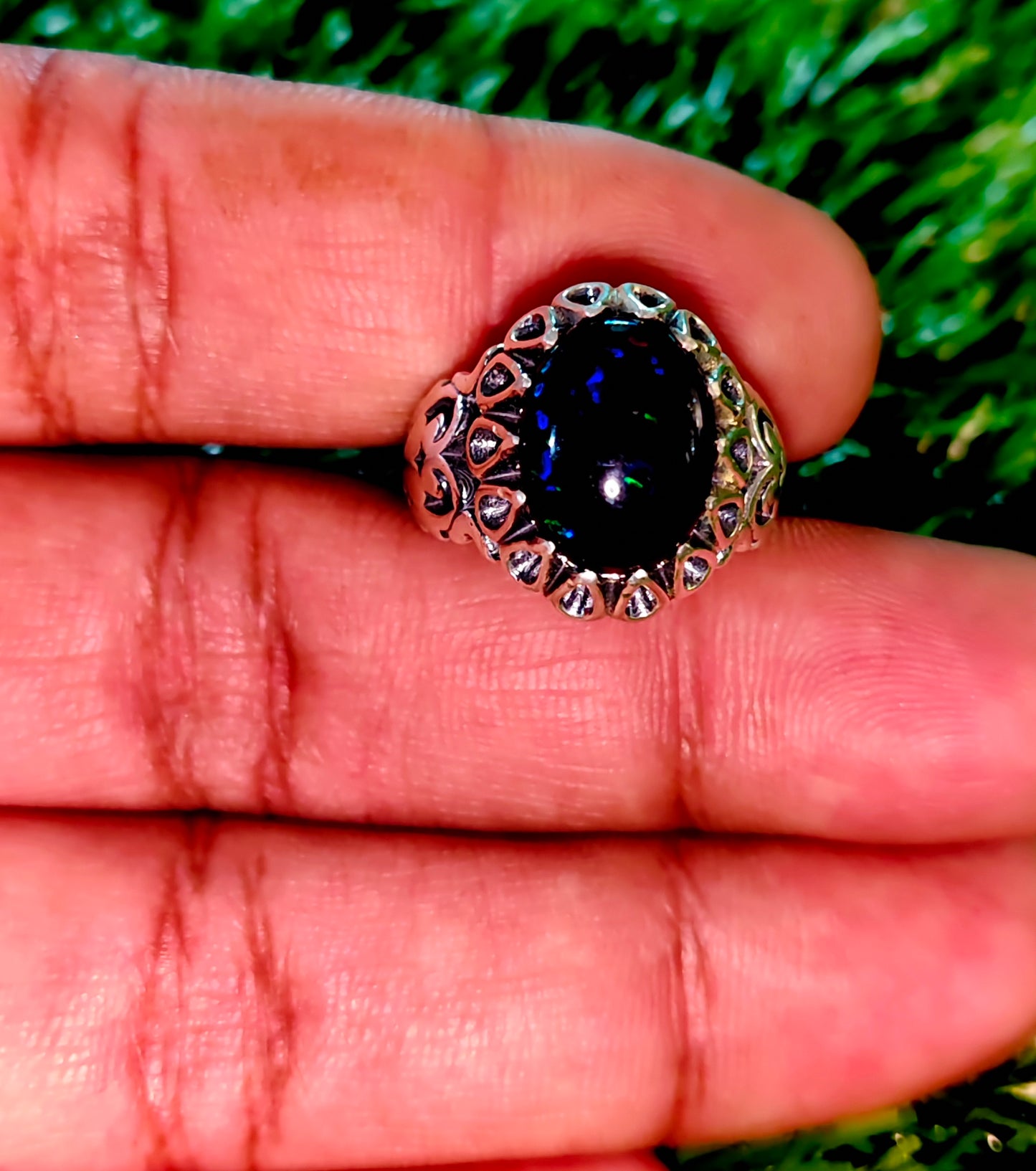 Black opal Ring