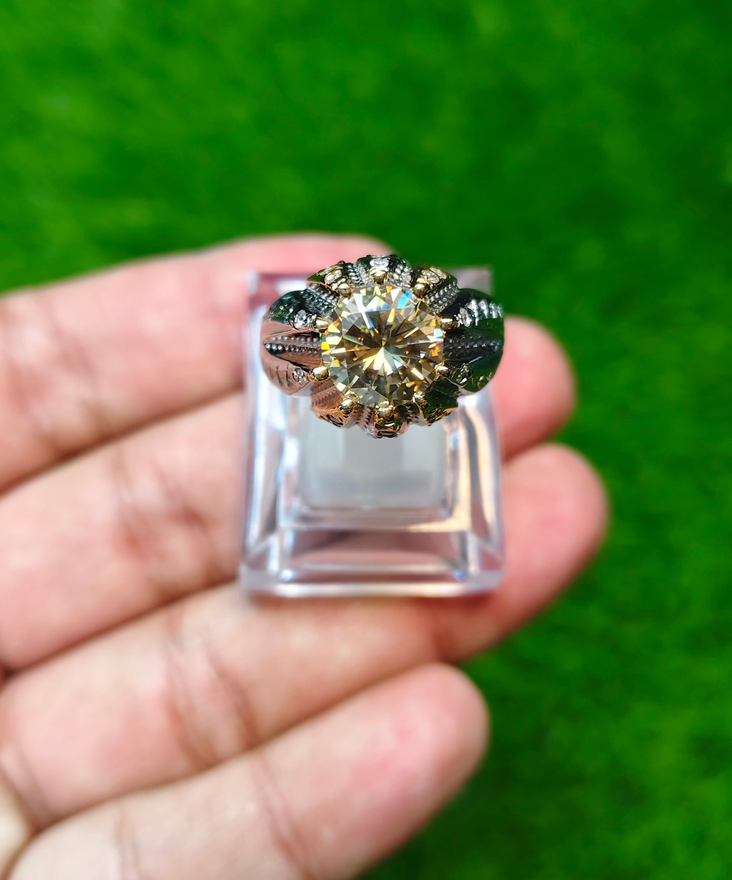 Rose Gold Moissanite Diamond Ring