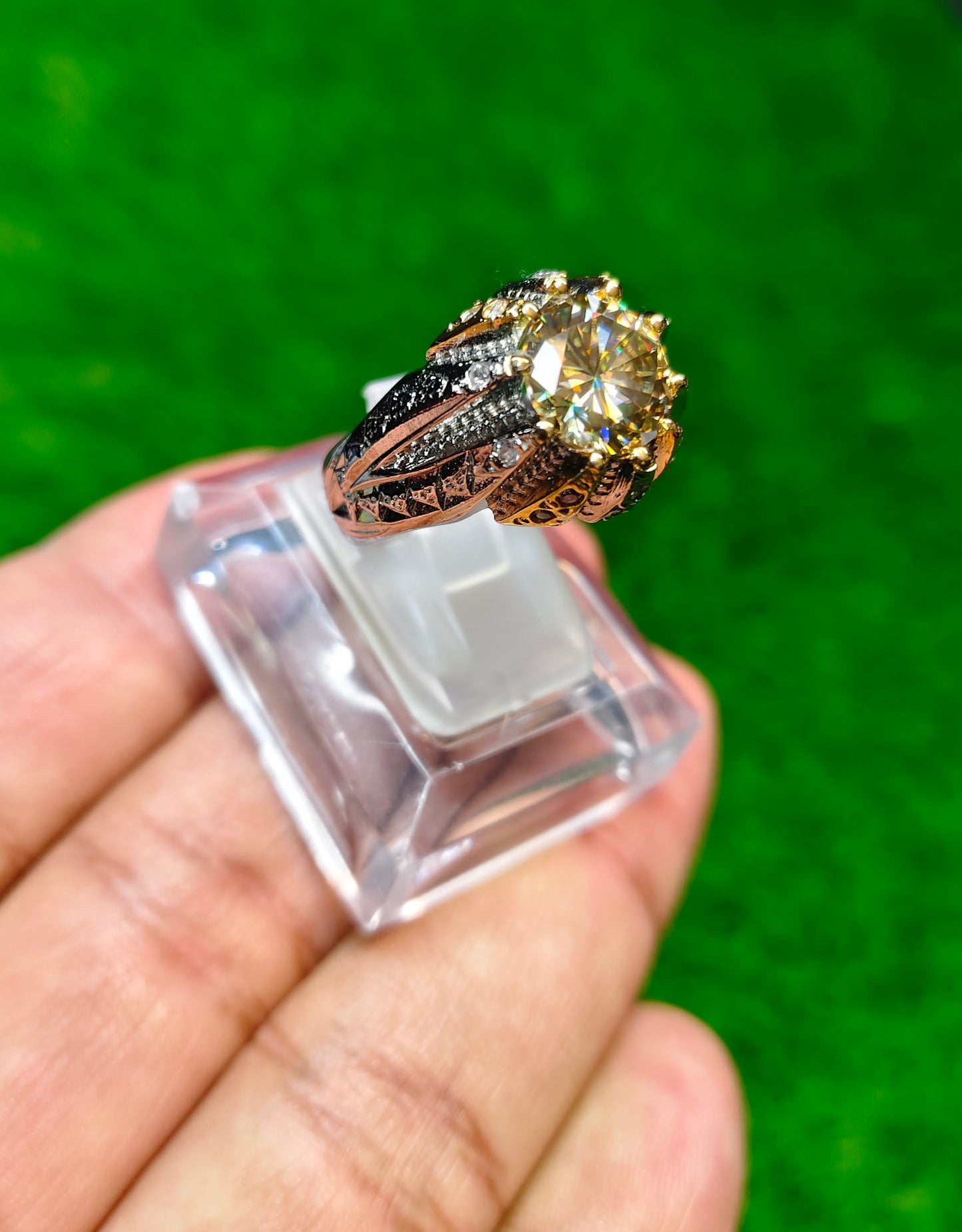 Rose Gold Moissanite Diamond Ring