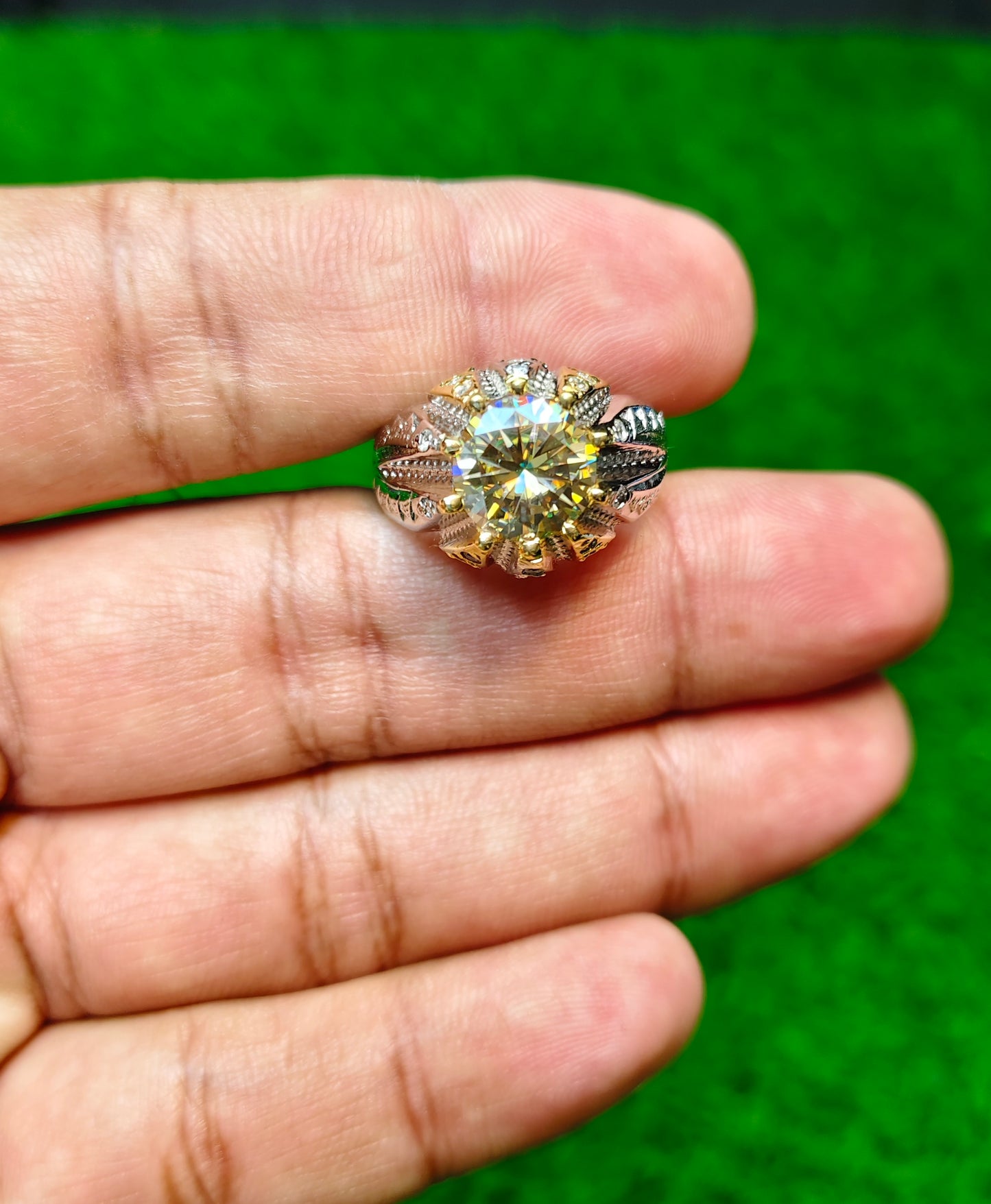 Rose Gold Moissanite Diamond Ring