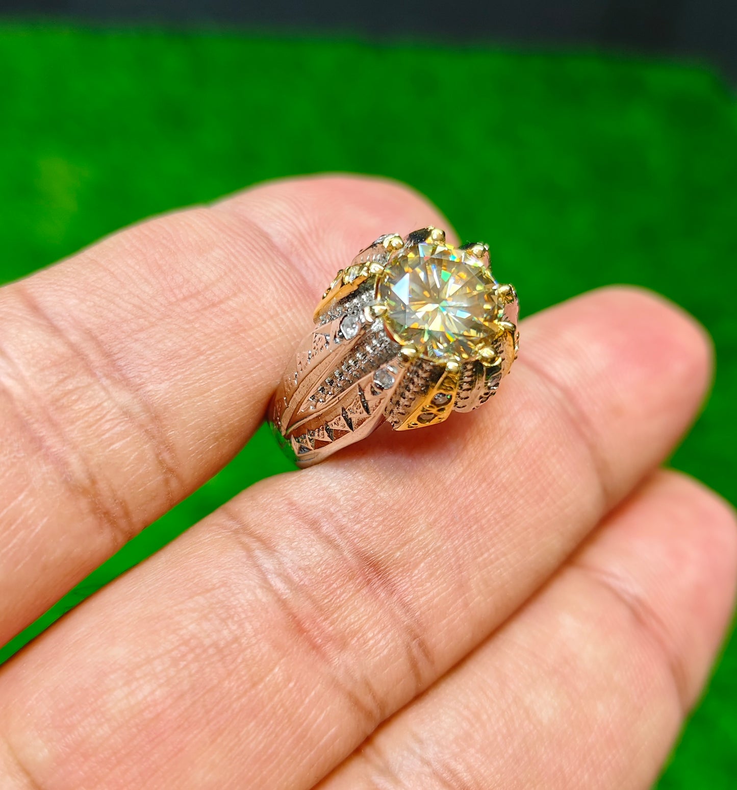 Rose Gold Moissanite Diamond Ring