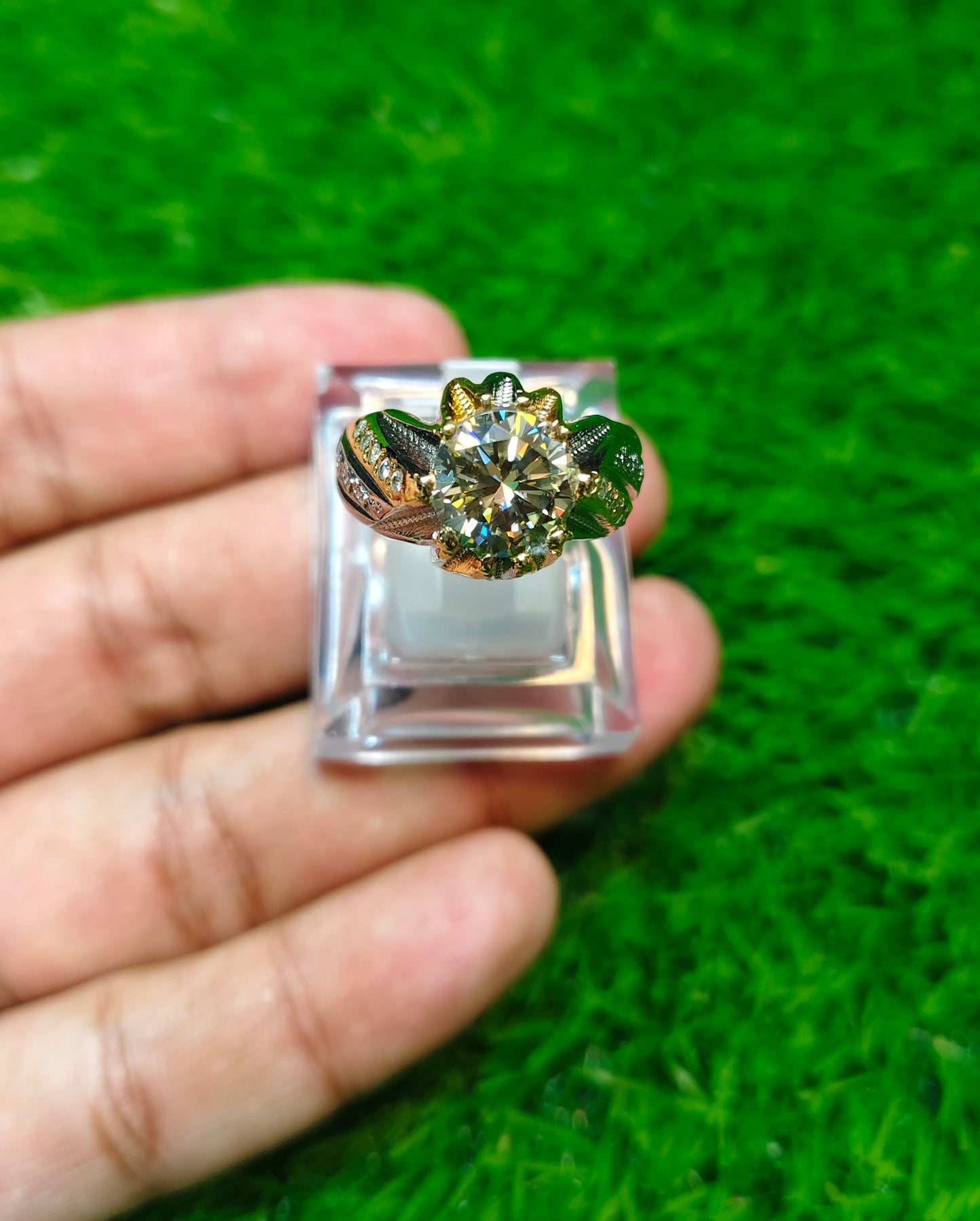 Rose Gold Moissanite Diamond Ring