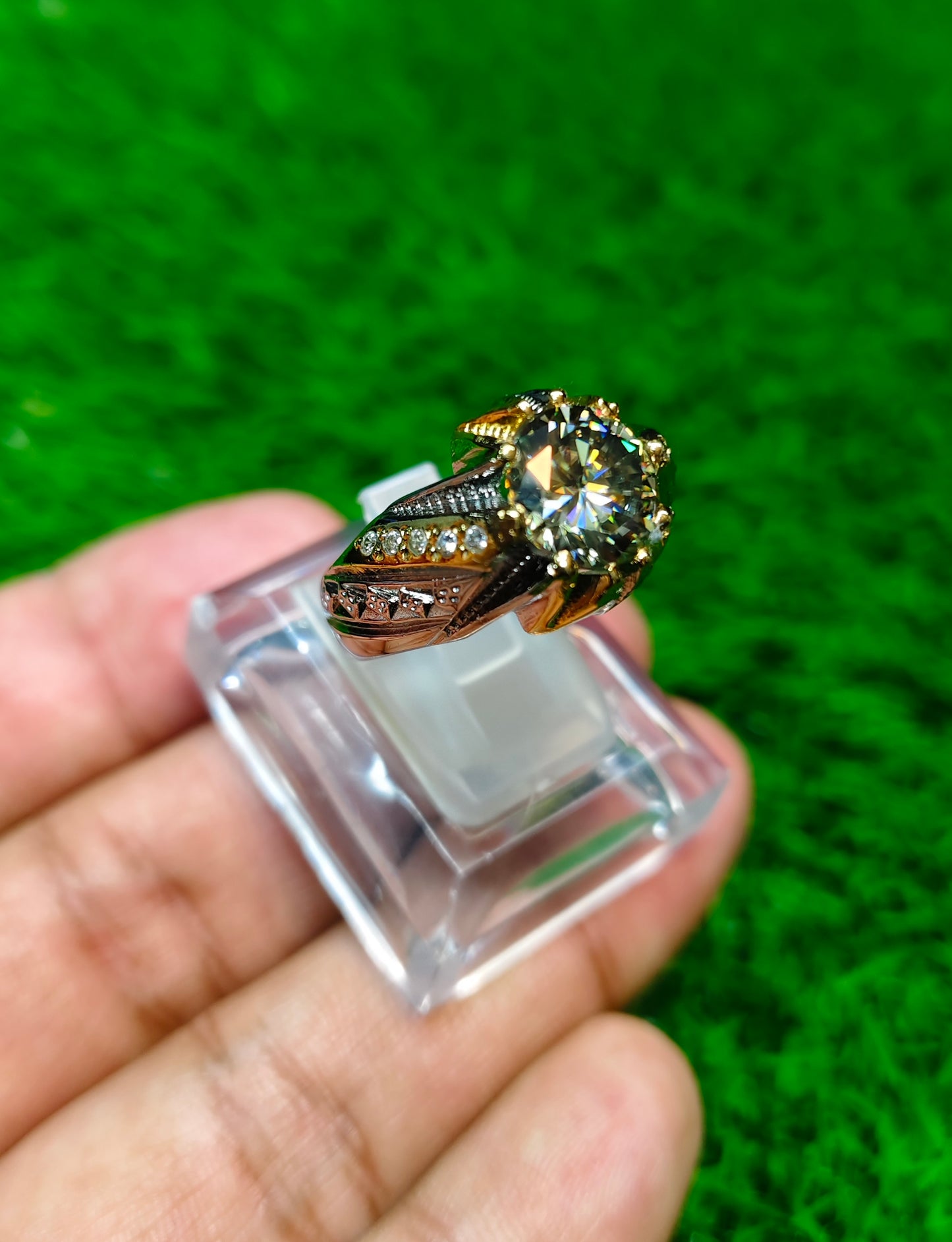 Rose Gold Moissanite Diamond Ring