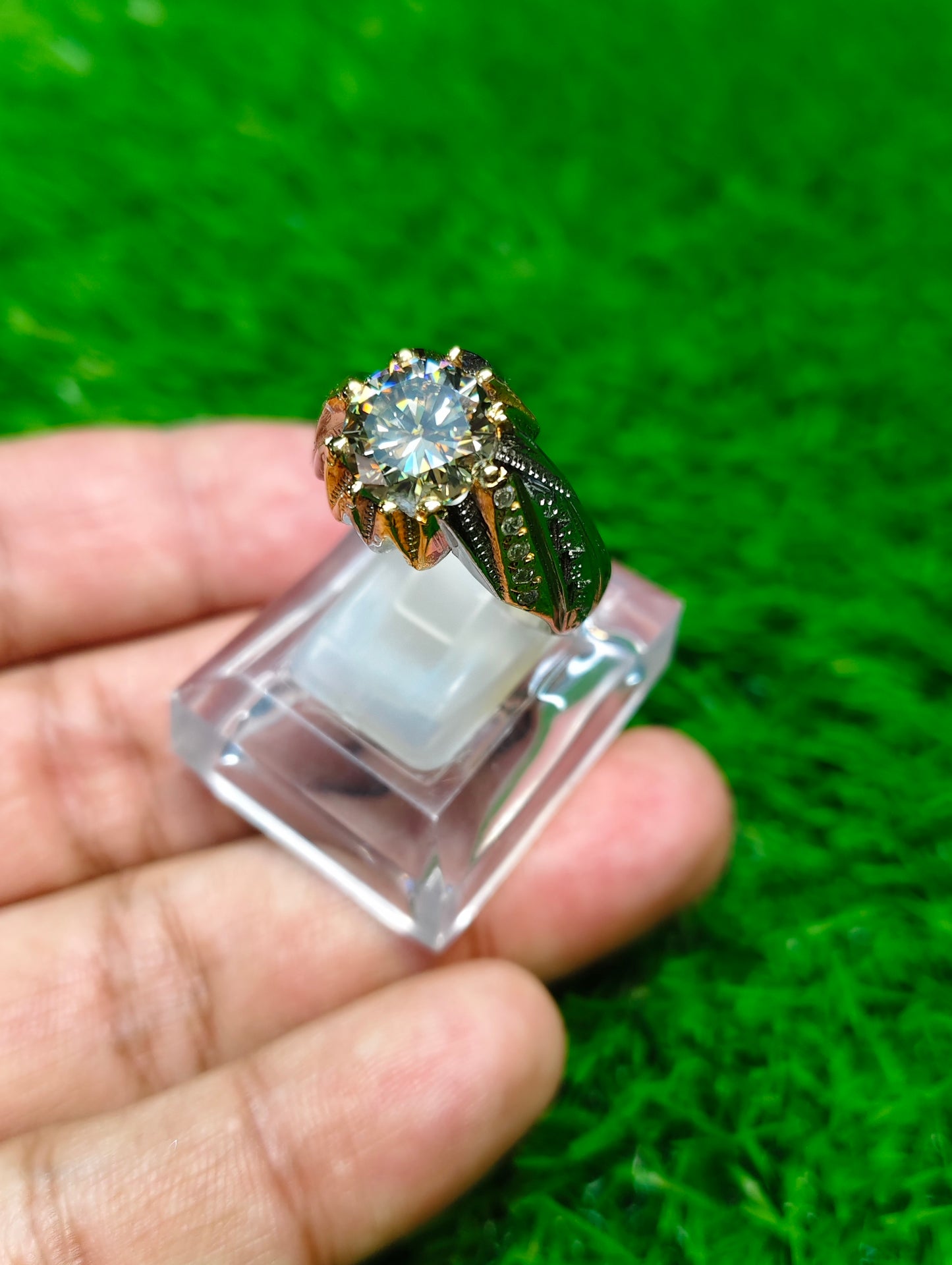 Rose Gold Moissanite Diamond Ring